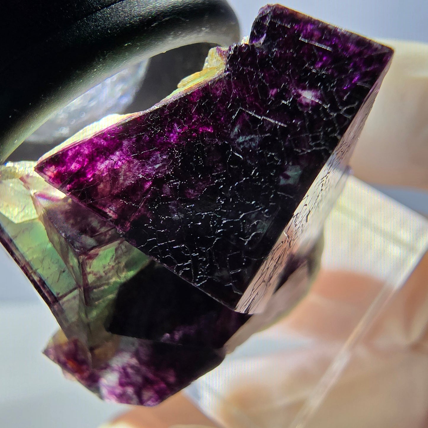 Phantom Fluorite Cube Specimen, green purple Okorusu, Namibia 29*24*19mm