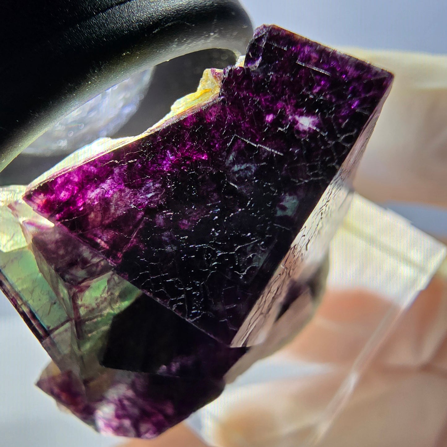 Phantom Fluorite Cube Specimen, green purple Okorusu, Namibia 29*24*19mm