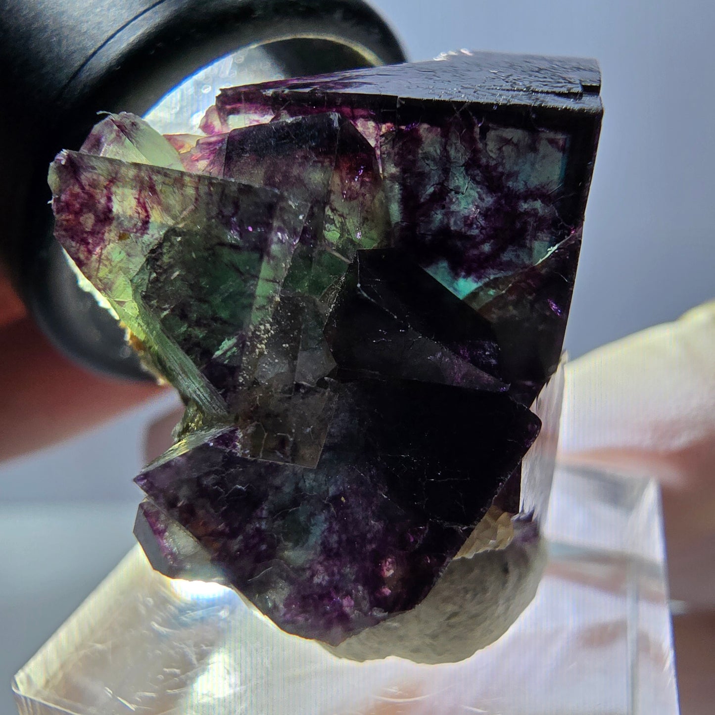 Phantom Fluorite Cube Specimen, green purple Okorusu, Namibia 29*24*19mm