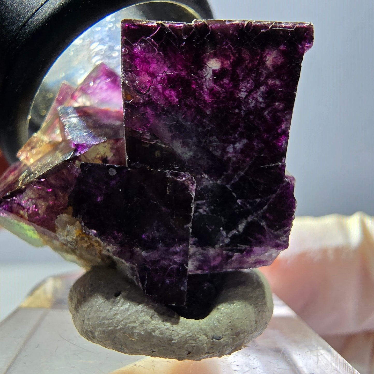 Phantom Fluorite Cube Specimen, green purple Okorusu, Namibia 29*24*19mm