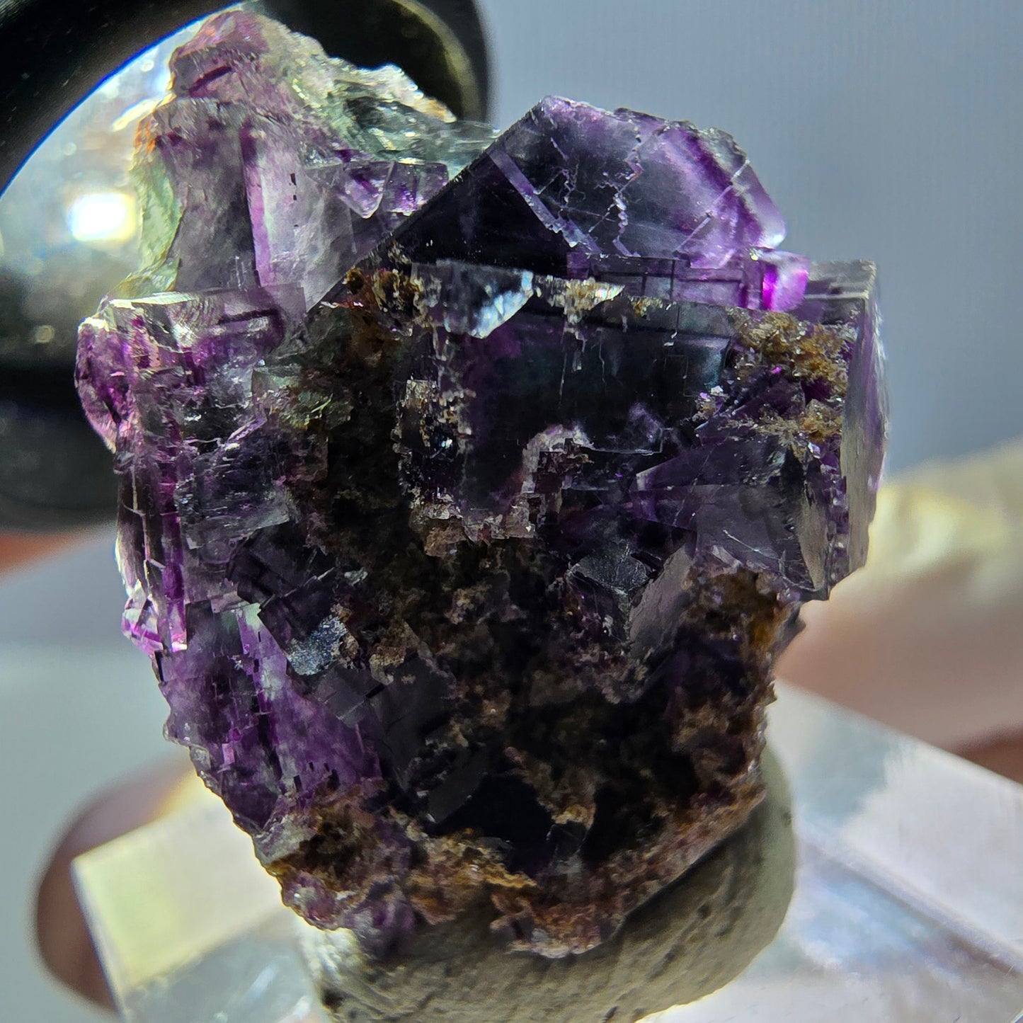 Phantom Fluorite Cube Specimen, green purple Okorusu, Namibia 28*23*22mm