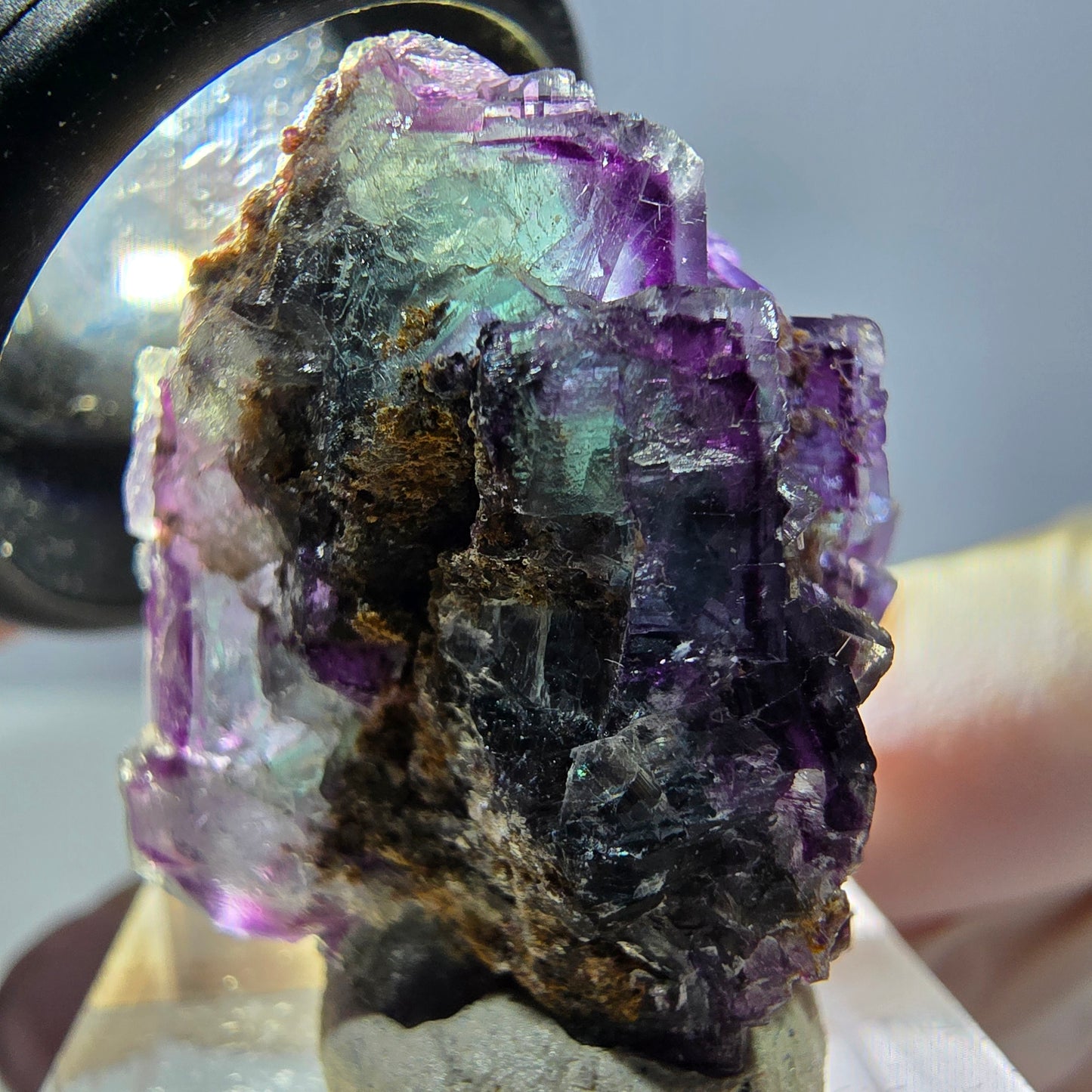Phantom Fluorite Cube Specimen, green purple Okorusu, Namibia 28*23*22mm