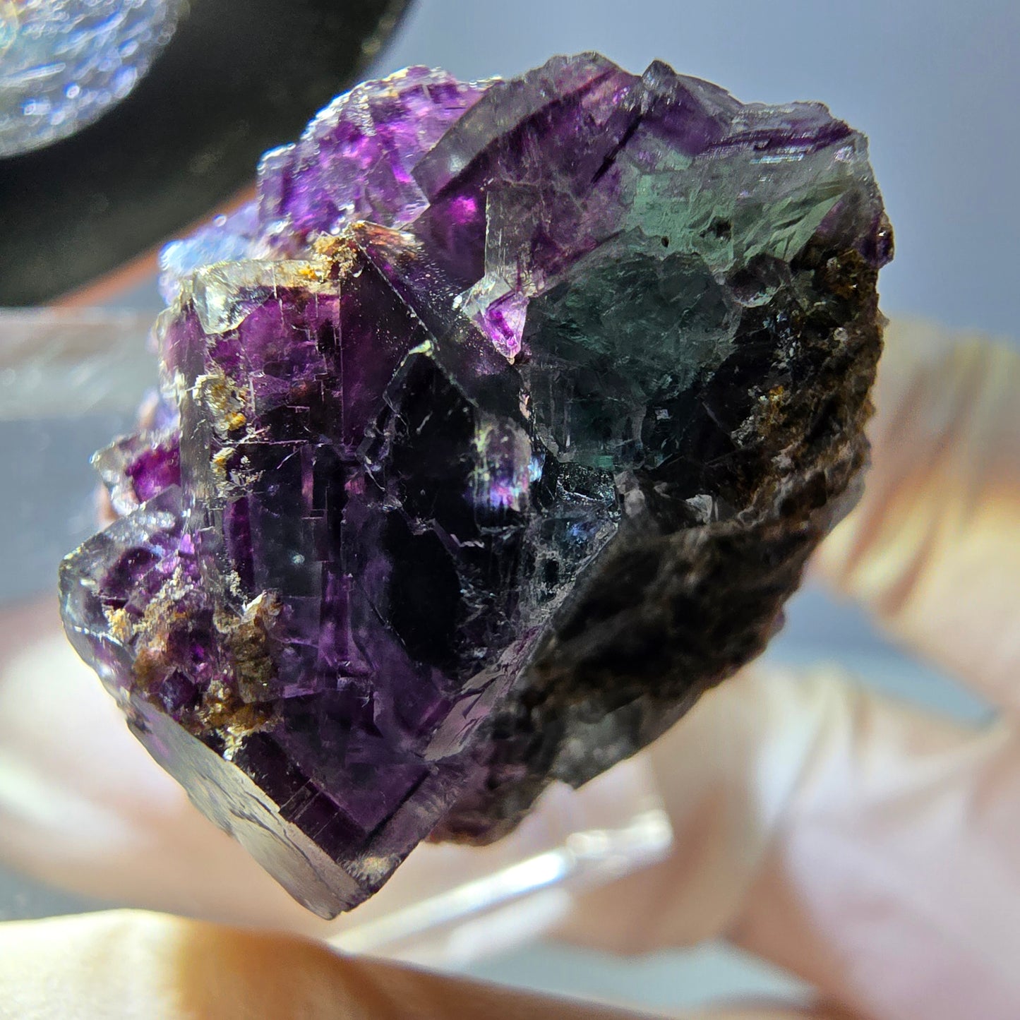Phantom Fluorite Cube Specimen, green purple Okorusu, Namibia 28*23*22mm