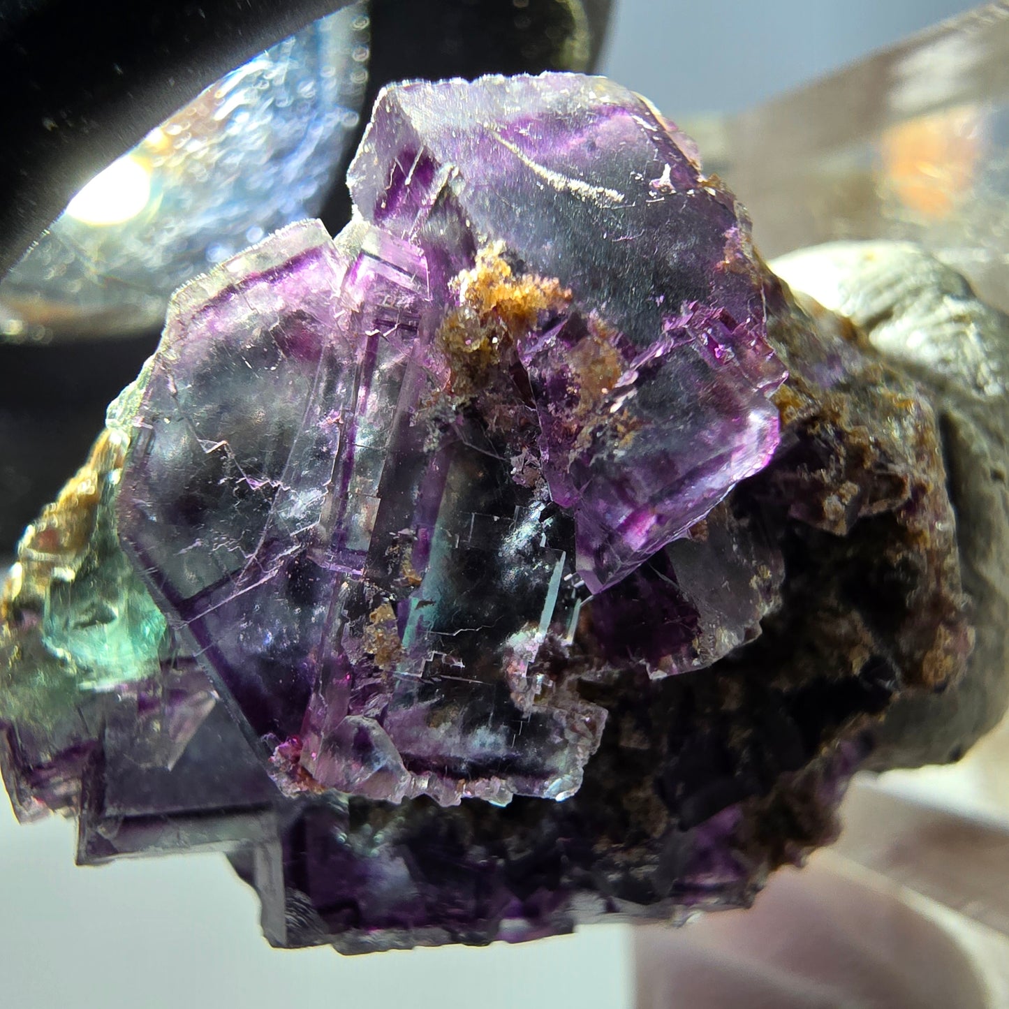 Phantom Fluorite Cube Specimen, green purple Okorusu, Namibia 28*23*22mm