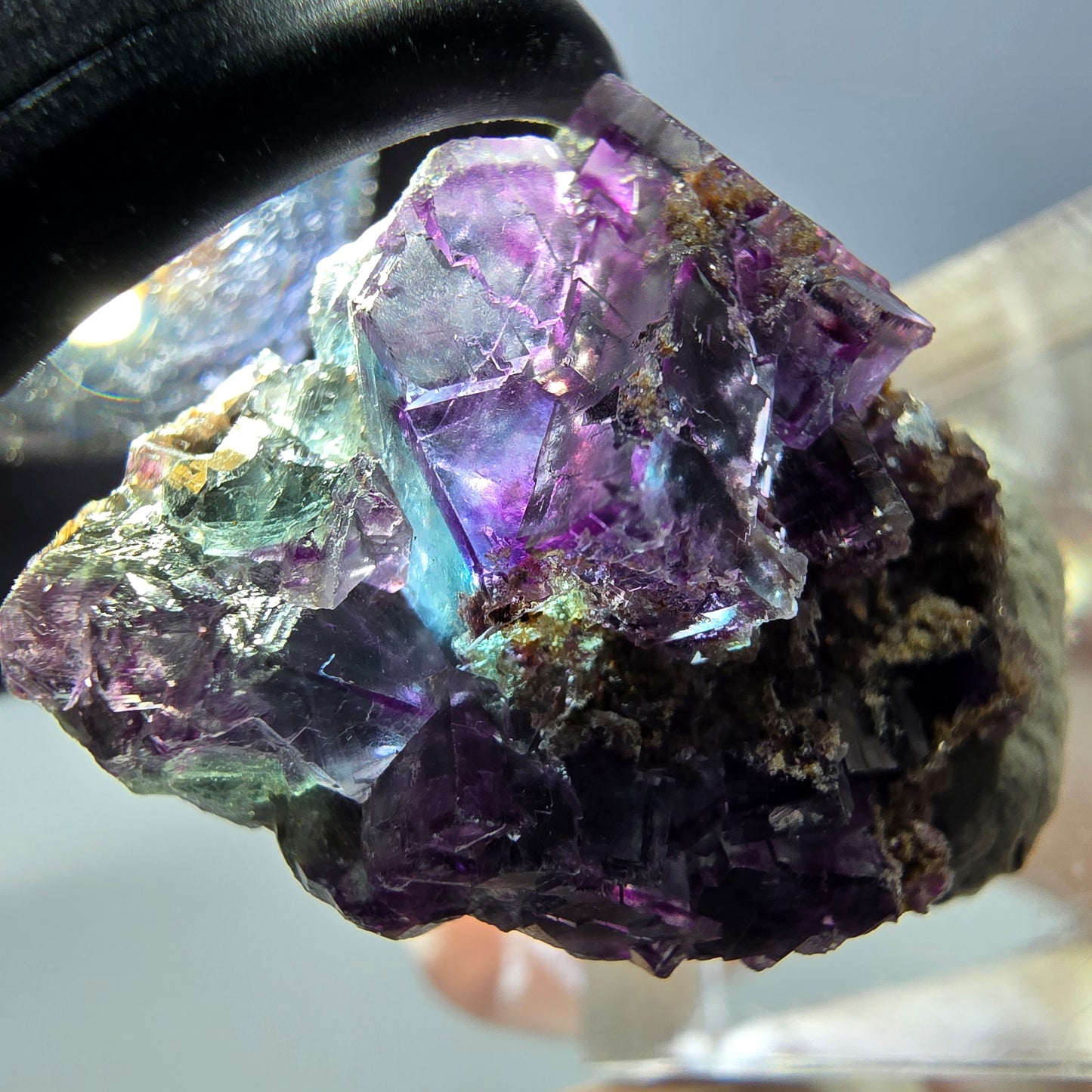 Phantom Fluorite Cube Specimen, green purple Okorusu, Namibia 28*23*22mm