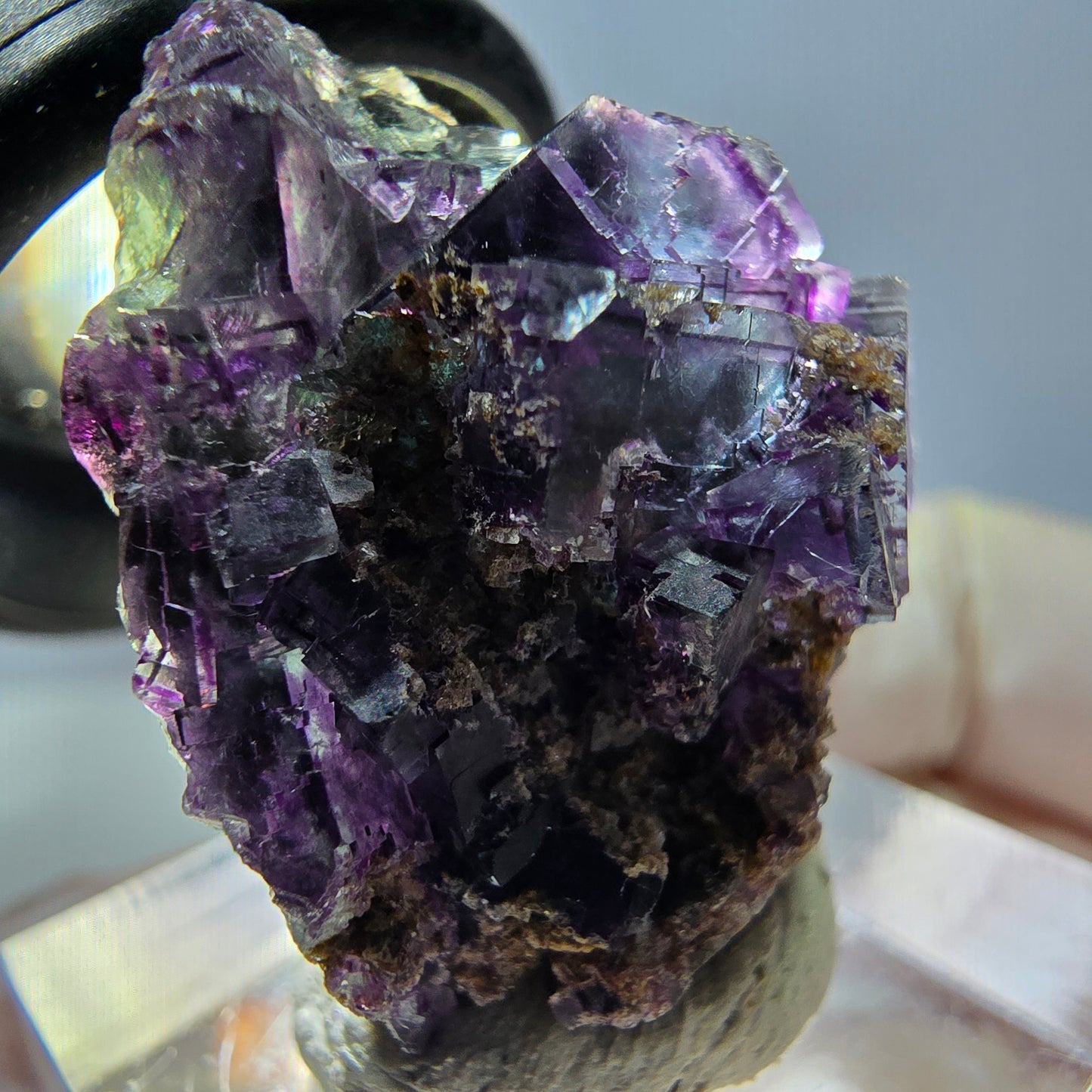Phantom Fluorite Cube Specimen, green purple Okorusu, Namibia 28*23*22mm