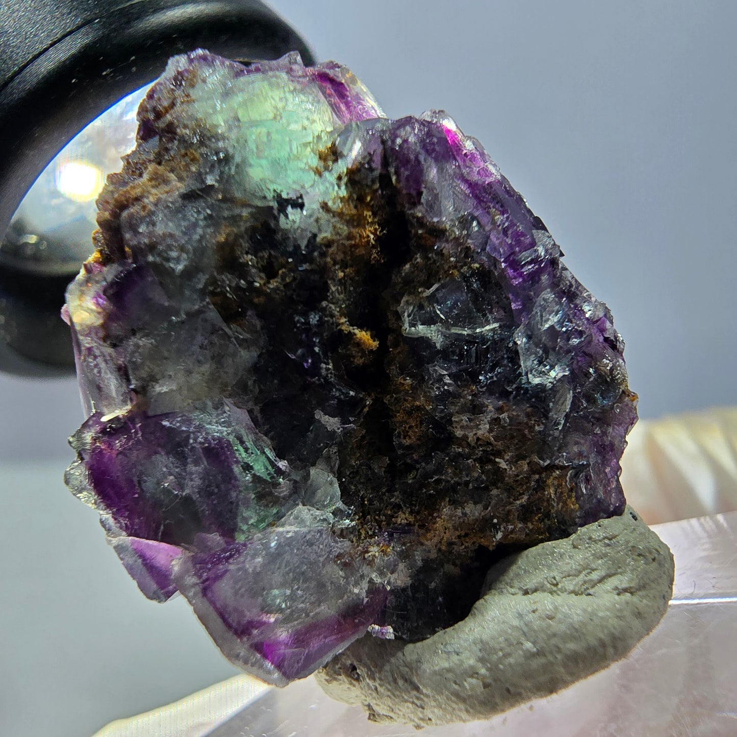 Phantom Fluorite Cube Specimen, green purple Okorusu, Namibia 28*23*22mm