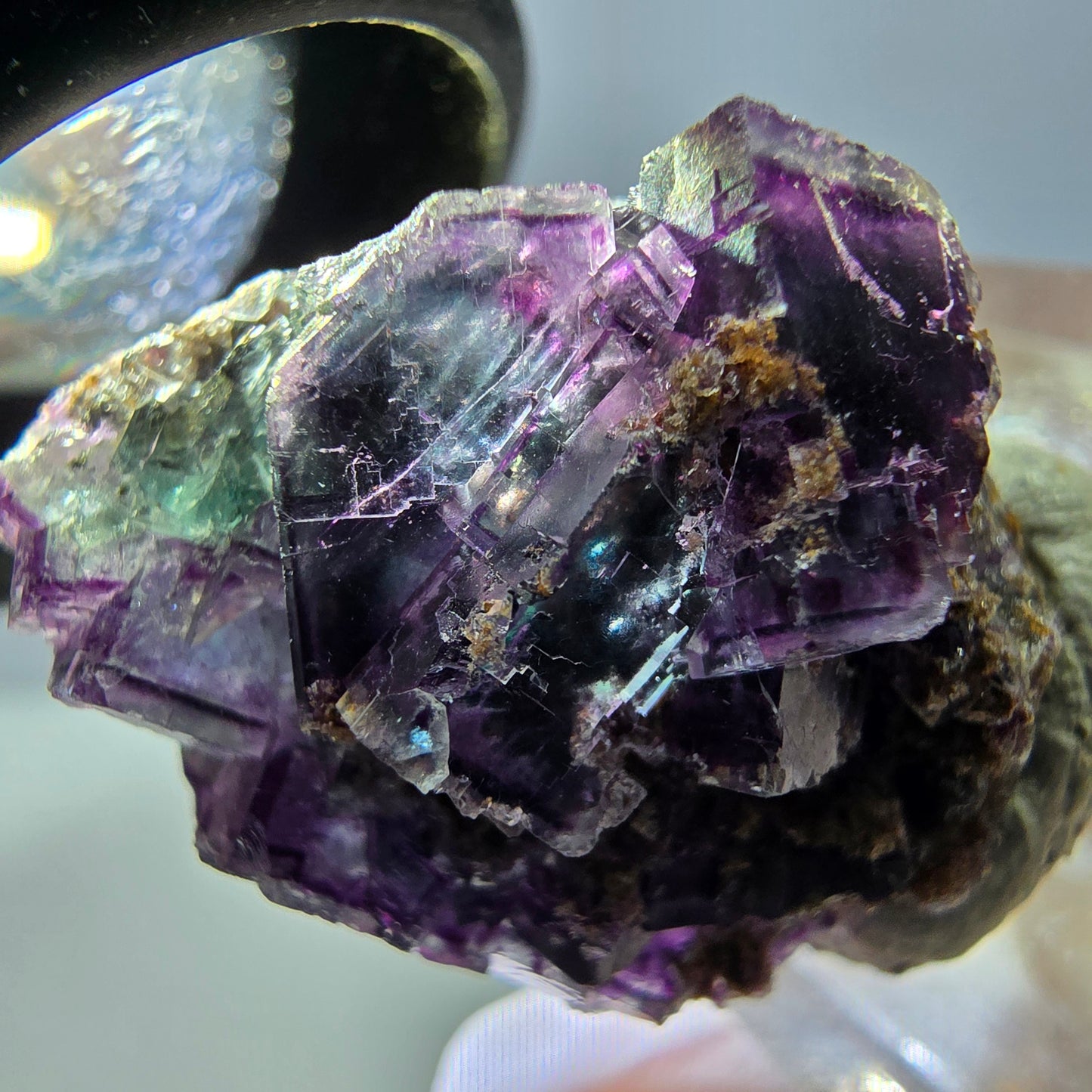Phantom Fluorite Cube Specimen, green purple Okorusu, Namibia 28*23*22mm