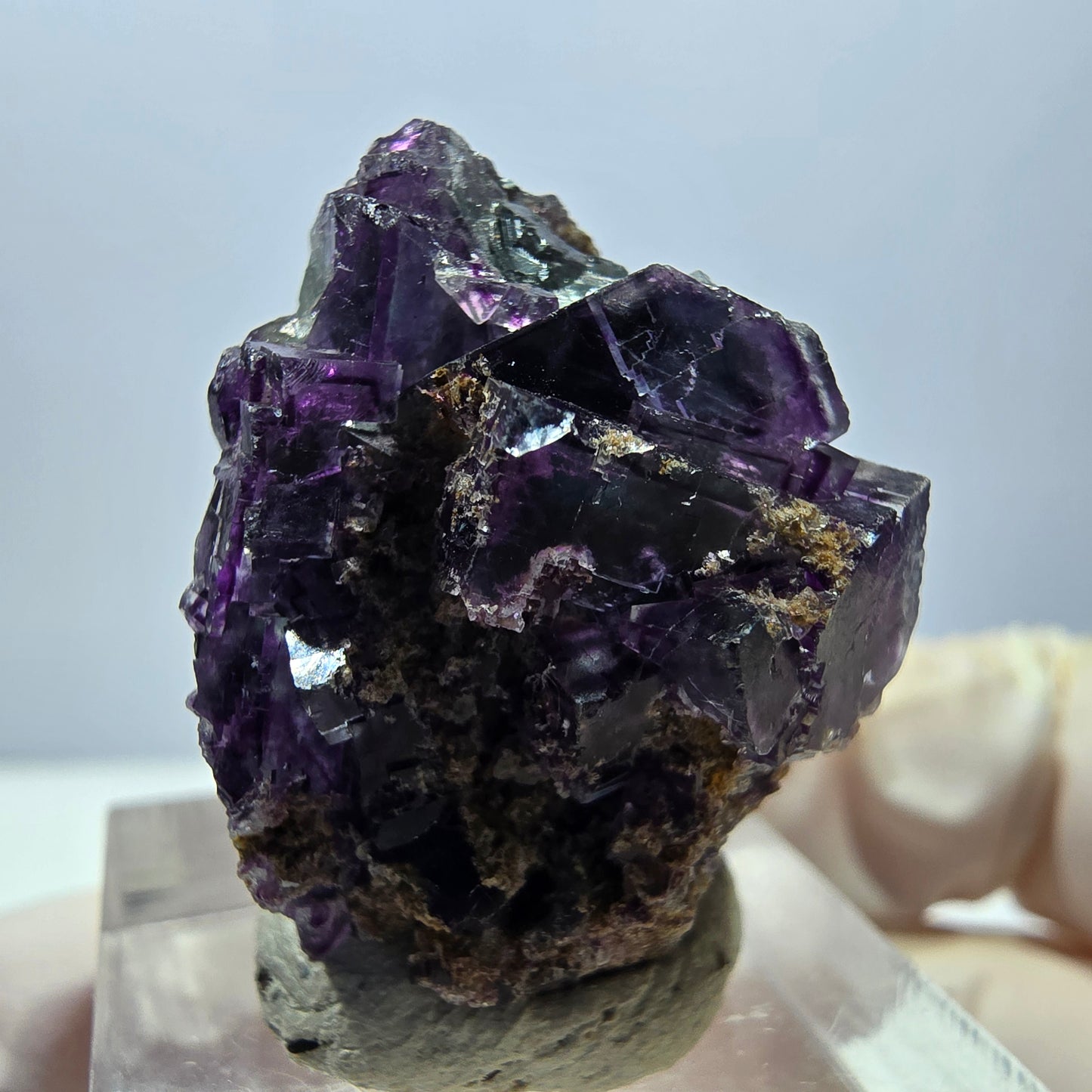 Phantom Fluorite Cube Specimen, green purple Okorusu, Namibia 28*23*22mm