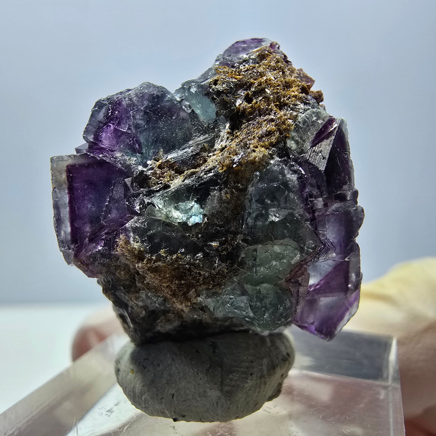 Phantom Fluorite Cube Specimen, green purple Okorusu, Namibia 28*23*22mm