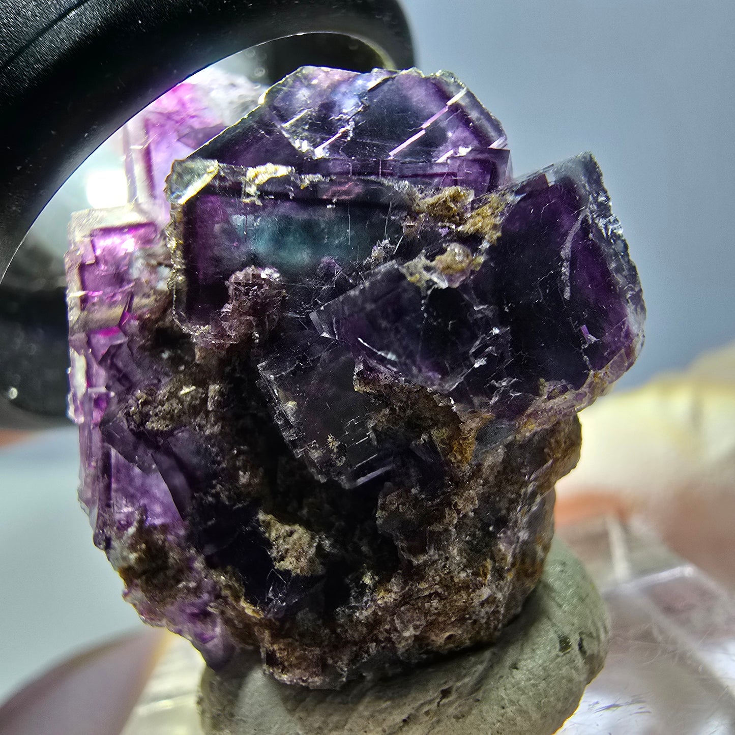 Phantom Fluorite Cube Specimen, green purple Okorusu, Namibia 28*23*22mm