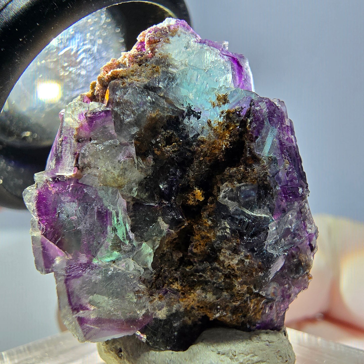 Phantom Fluorite Cube Specimen, green purple Okorusu, Namibia 28*23*22mm