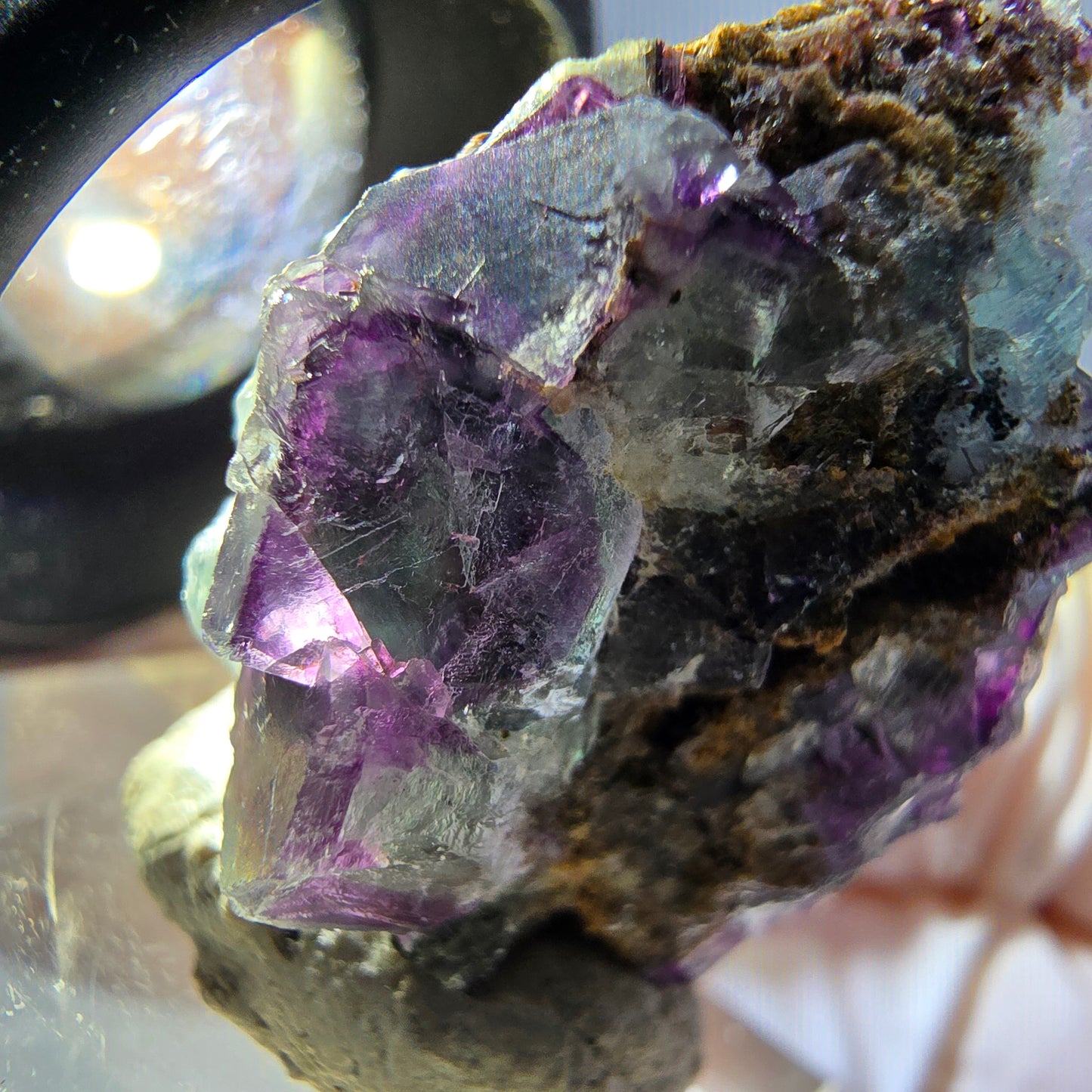 Phantom Fluorite Cube Specimen, green purple Okorusu, Namibia 28*23*22mm