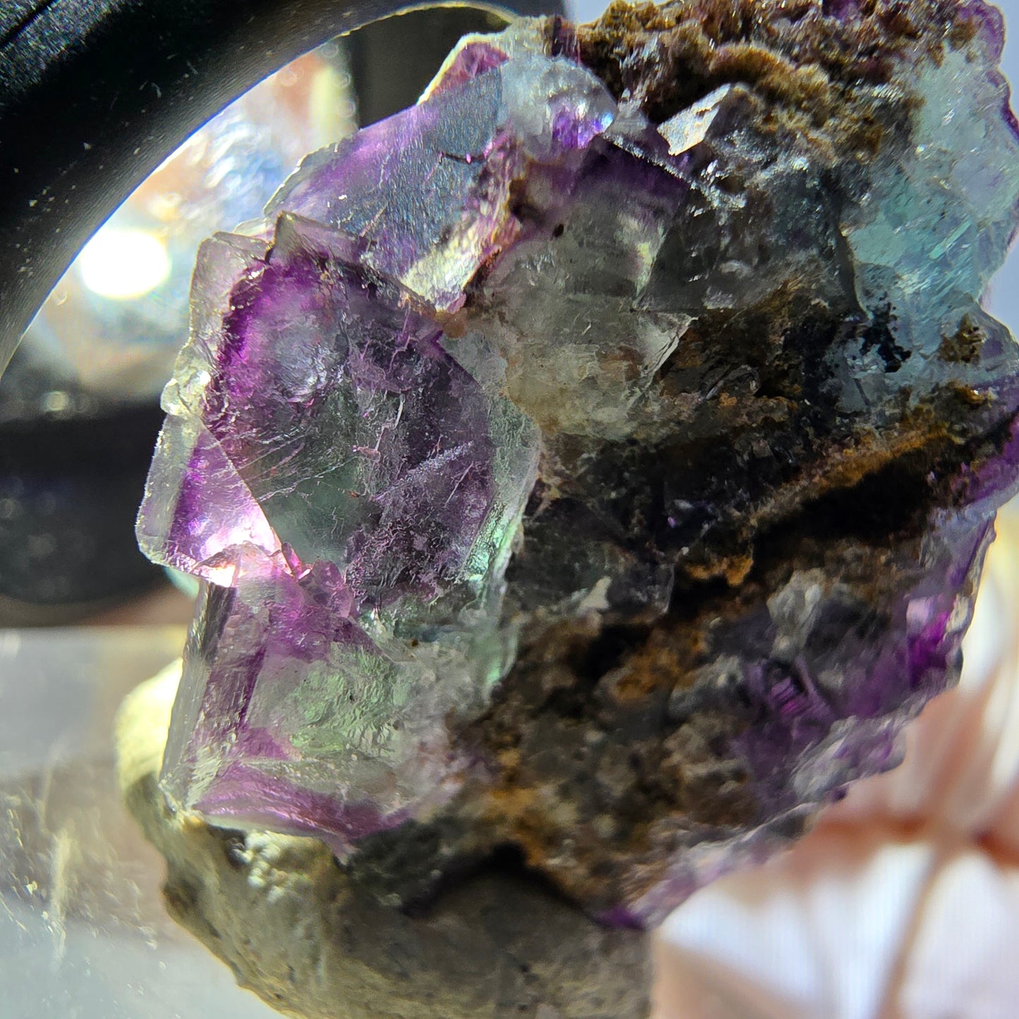 Phantom Fluorite Cube Specimen, green purple Okorusu, Namibia 28*23*22mm
