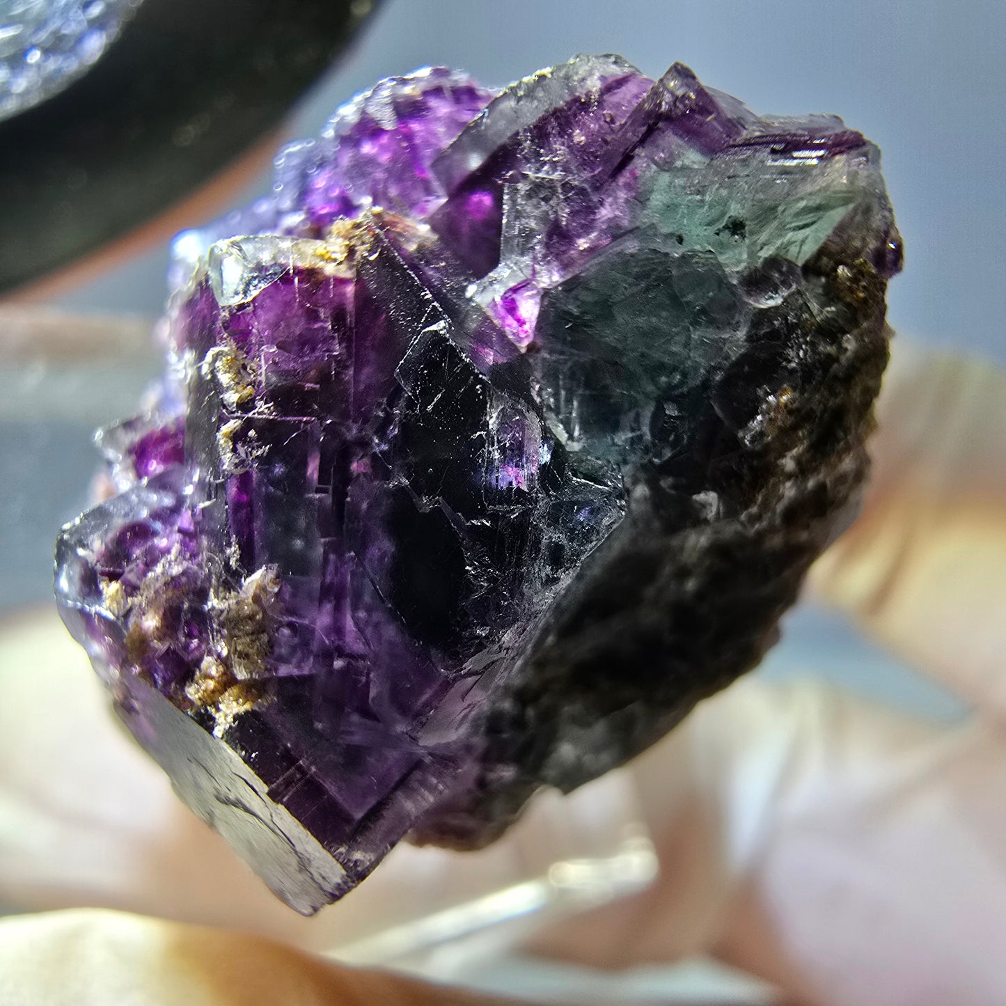 Phantom Fluorite Cube Specimen, green purple Okorusu, Namibia 28*23*22mm