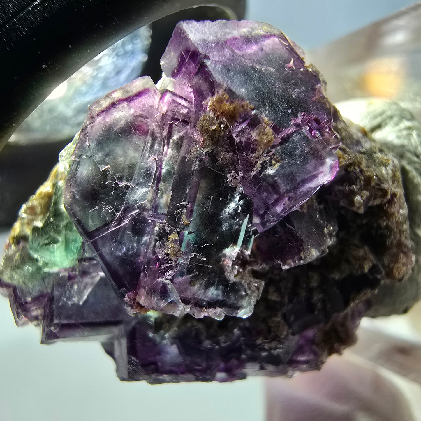 Phantom Fluorite Cube Specimen, green purple Okorusu, Namibia 28*23*22mm