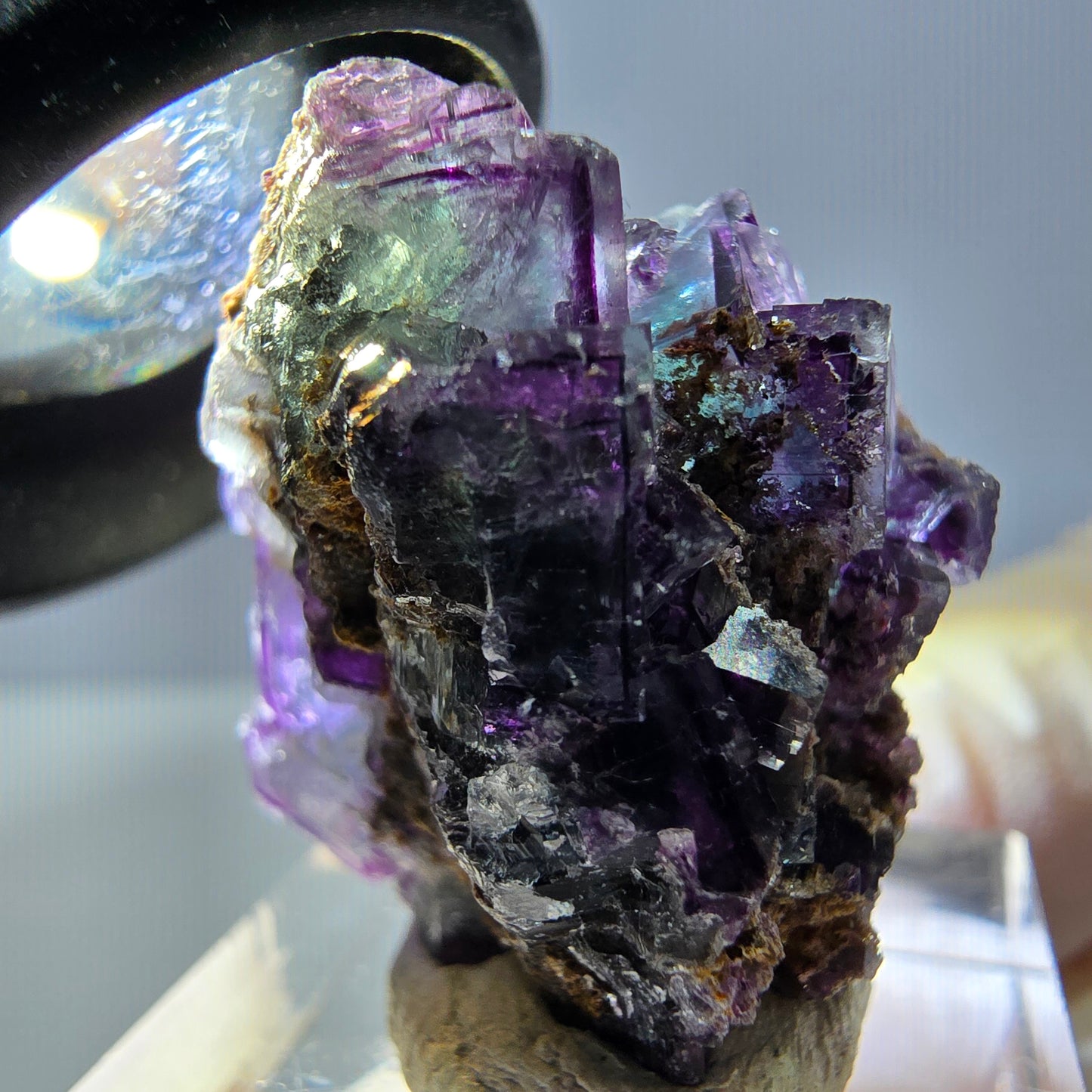 Phantom Fluorite Cube Specimen, green purple Okorusu, Namibia 28*23*22mm