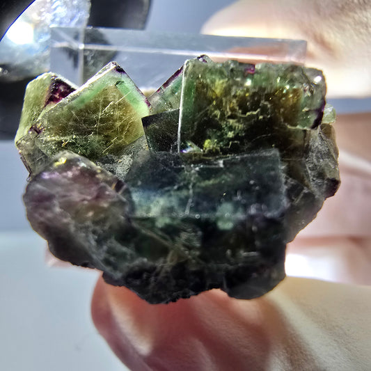Phantom Fluorit Würfel Stufe, grün lila Okorusu, Namibia 30*23*17mm