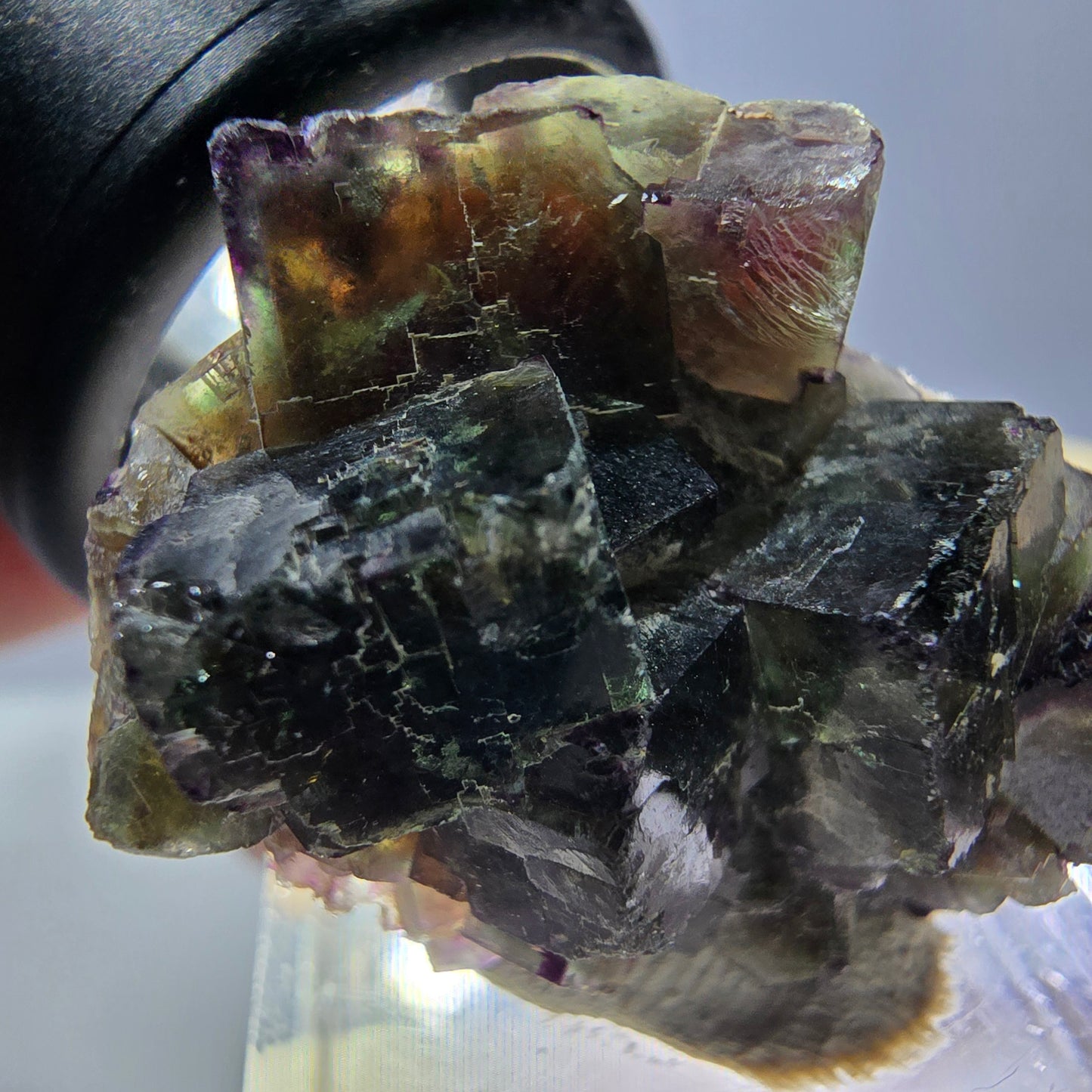 Phantom Fluorite Cube Specimen, green purple Okorusu, Namibia 30*23*17mm