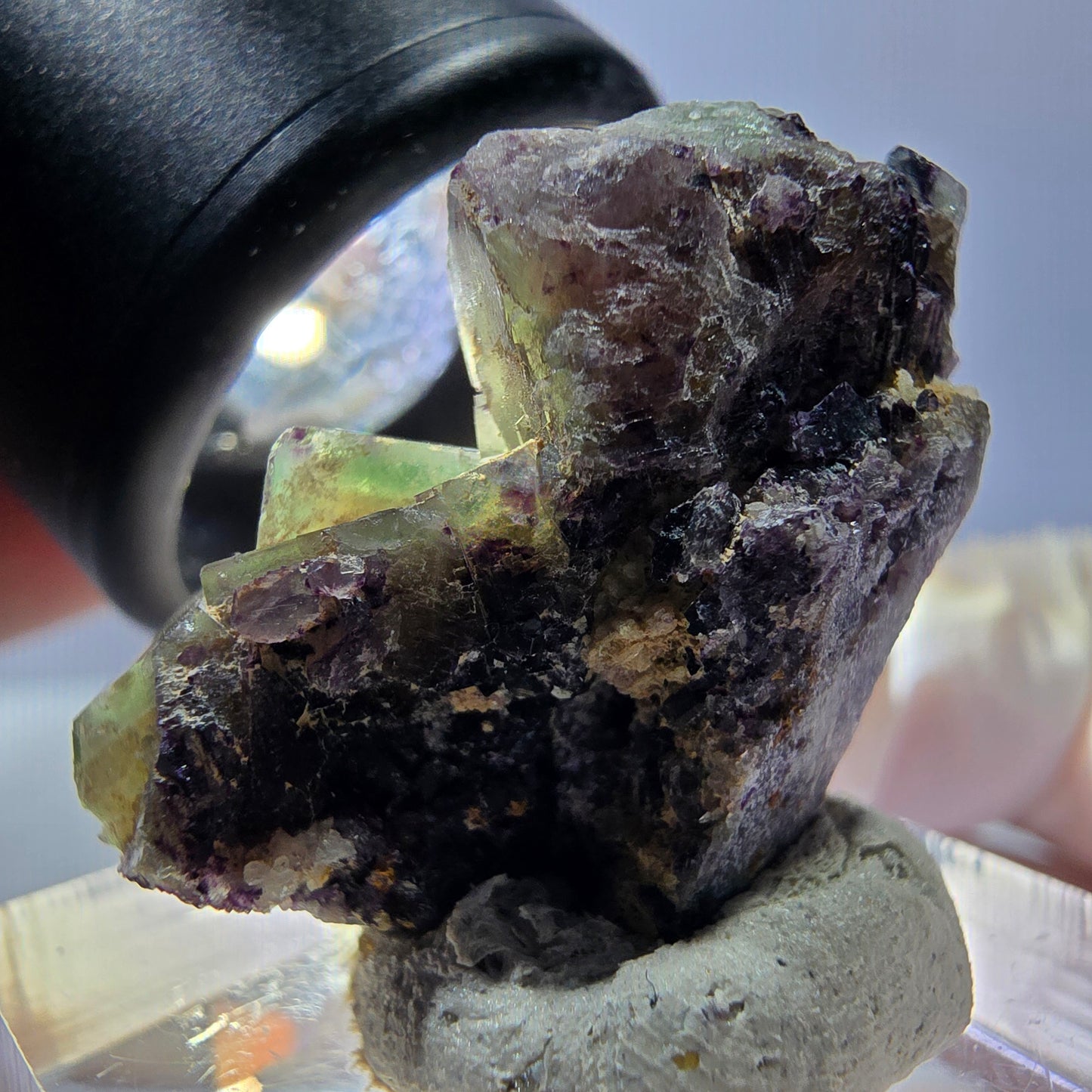 Phantom Fluorite Cube Specimen, green purple Okorusu, Namibia 30*23*17mm