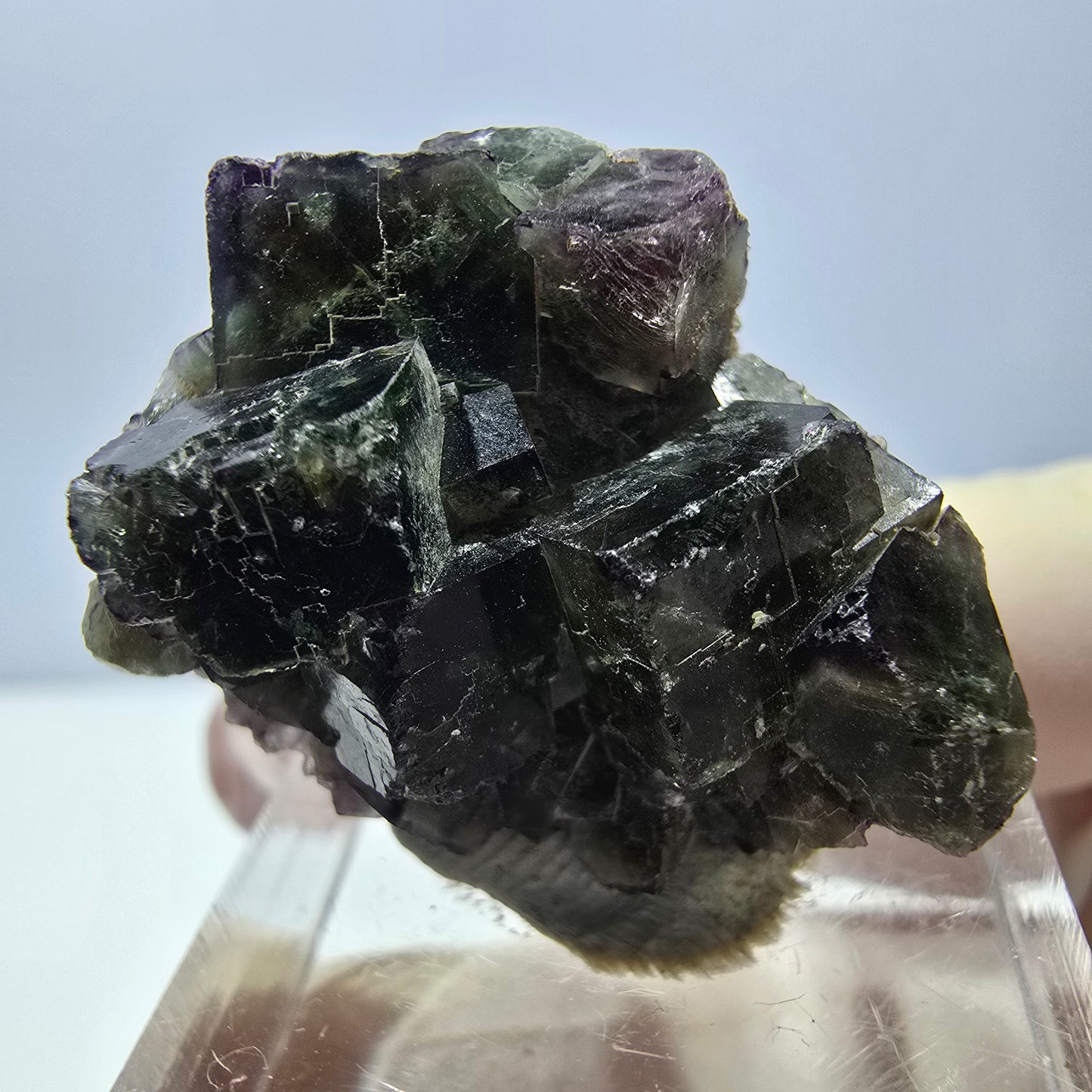 Phantom Fluorite Cube Specimen, green purple Okorusu, Namibia 30*23*17mm