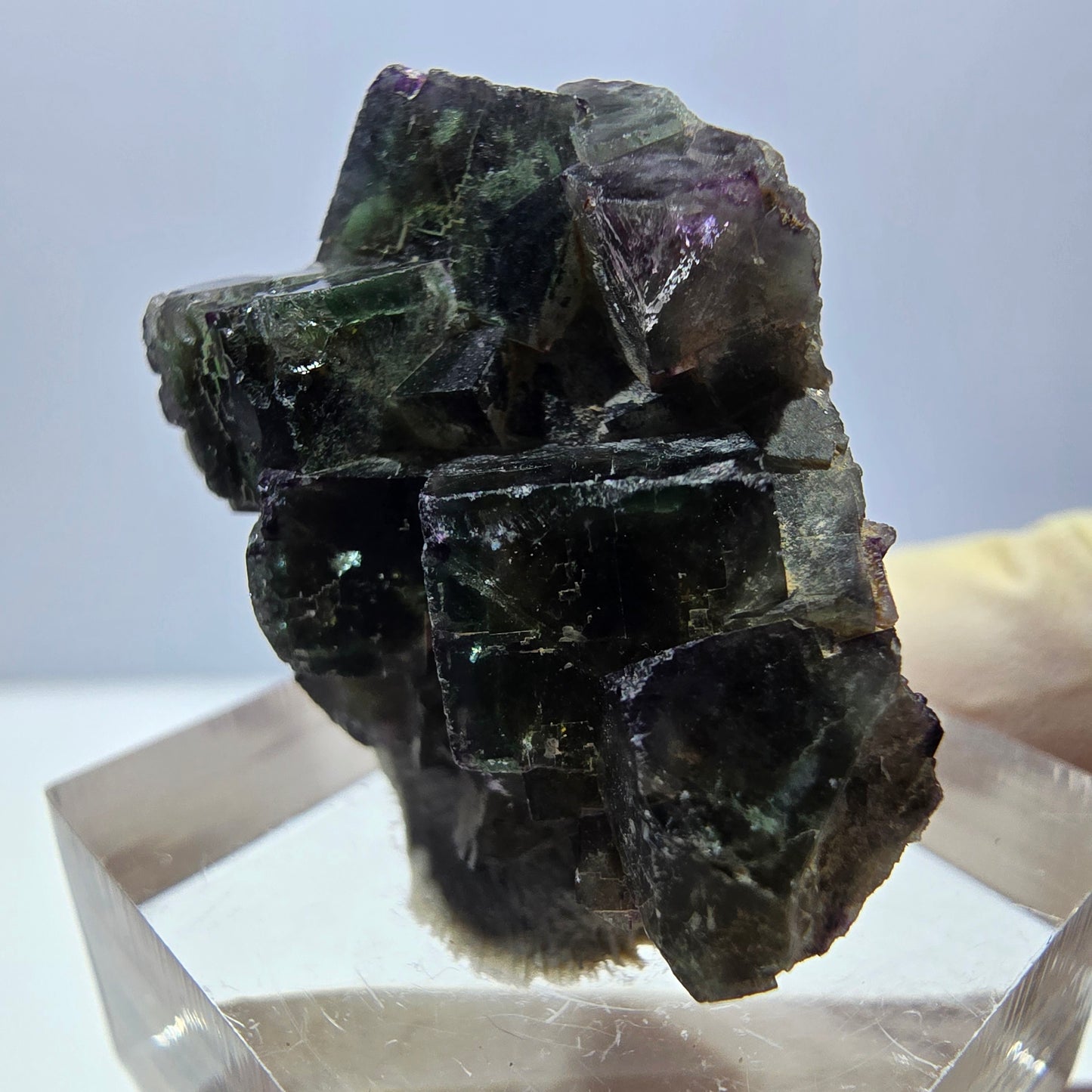 Phantom Fluorite Cube Specimen, green purple Okorusu, Namibia 30*23*17mm