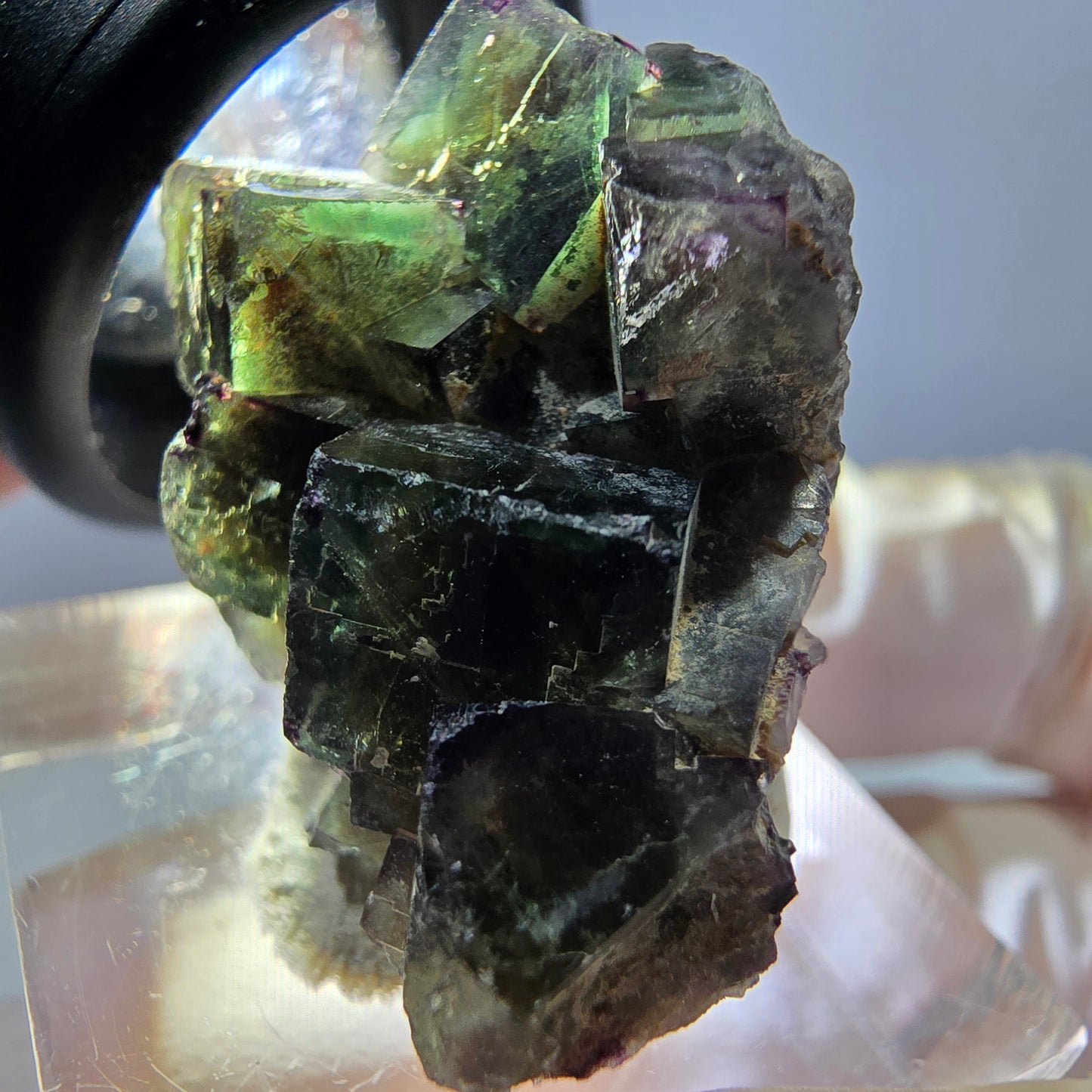 Phantom Fluorite Cube Specimen, green purple Okorusu, Namibia 30*23*17mm