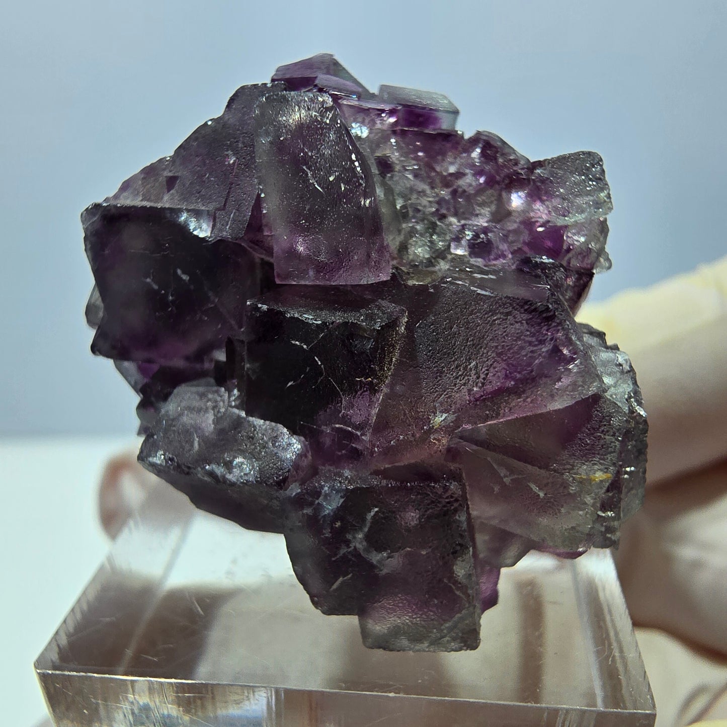 Phantom Fluorite Cube Specimen, green purple Okorusu, Namibia 34*26*19mm