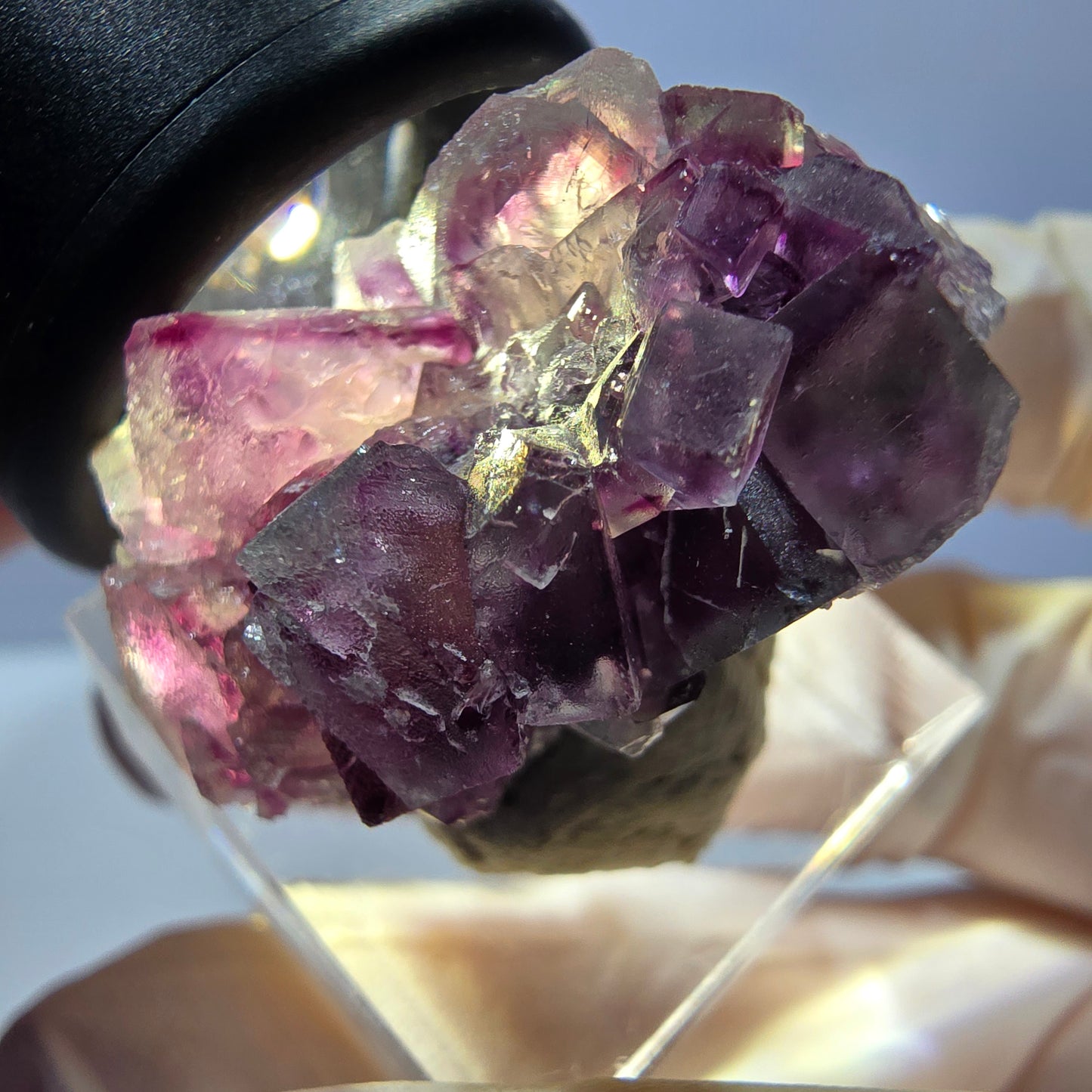 Phantom Fluorite Cube Specimen, green purple Okorusu, Namibia 34*26*19mm
