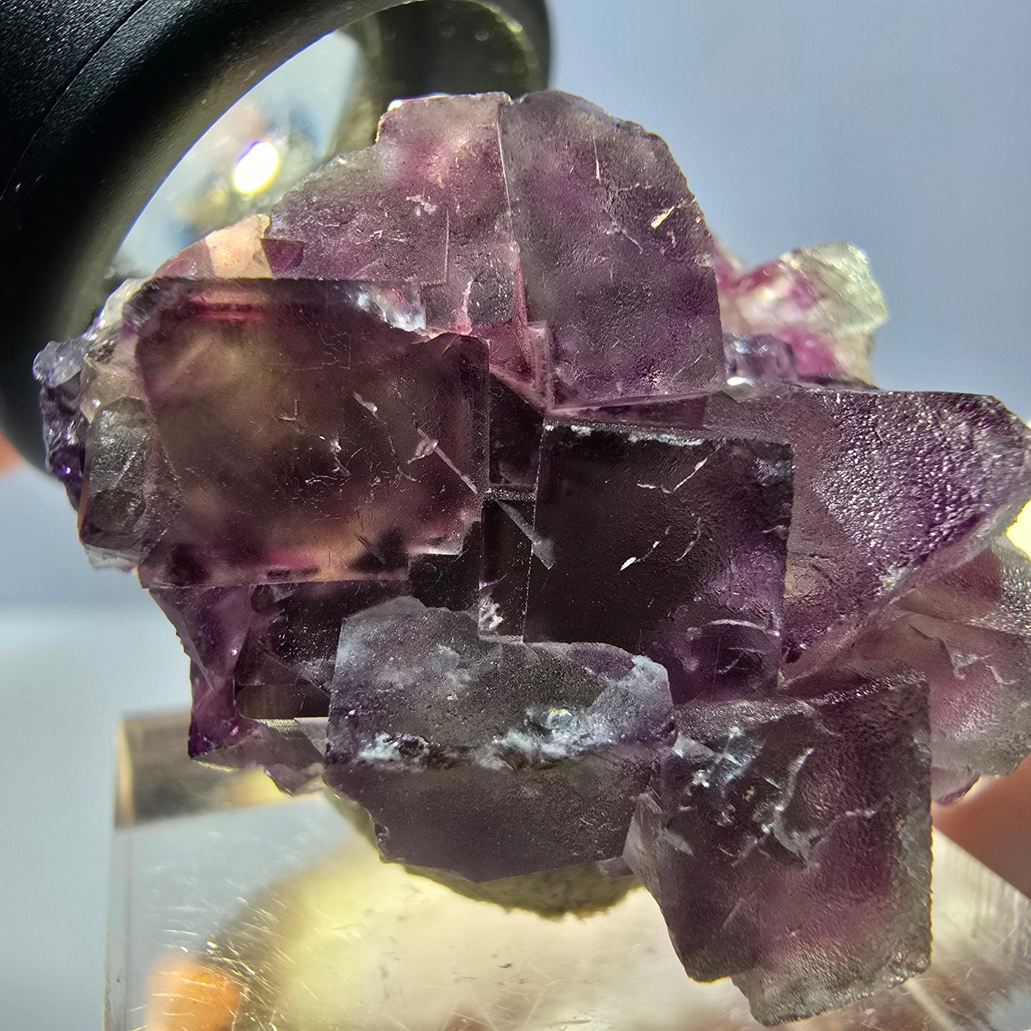 Phantom Fluorite Cube Specimen, green purple Okorusu, Namibia 34*26*19mm