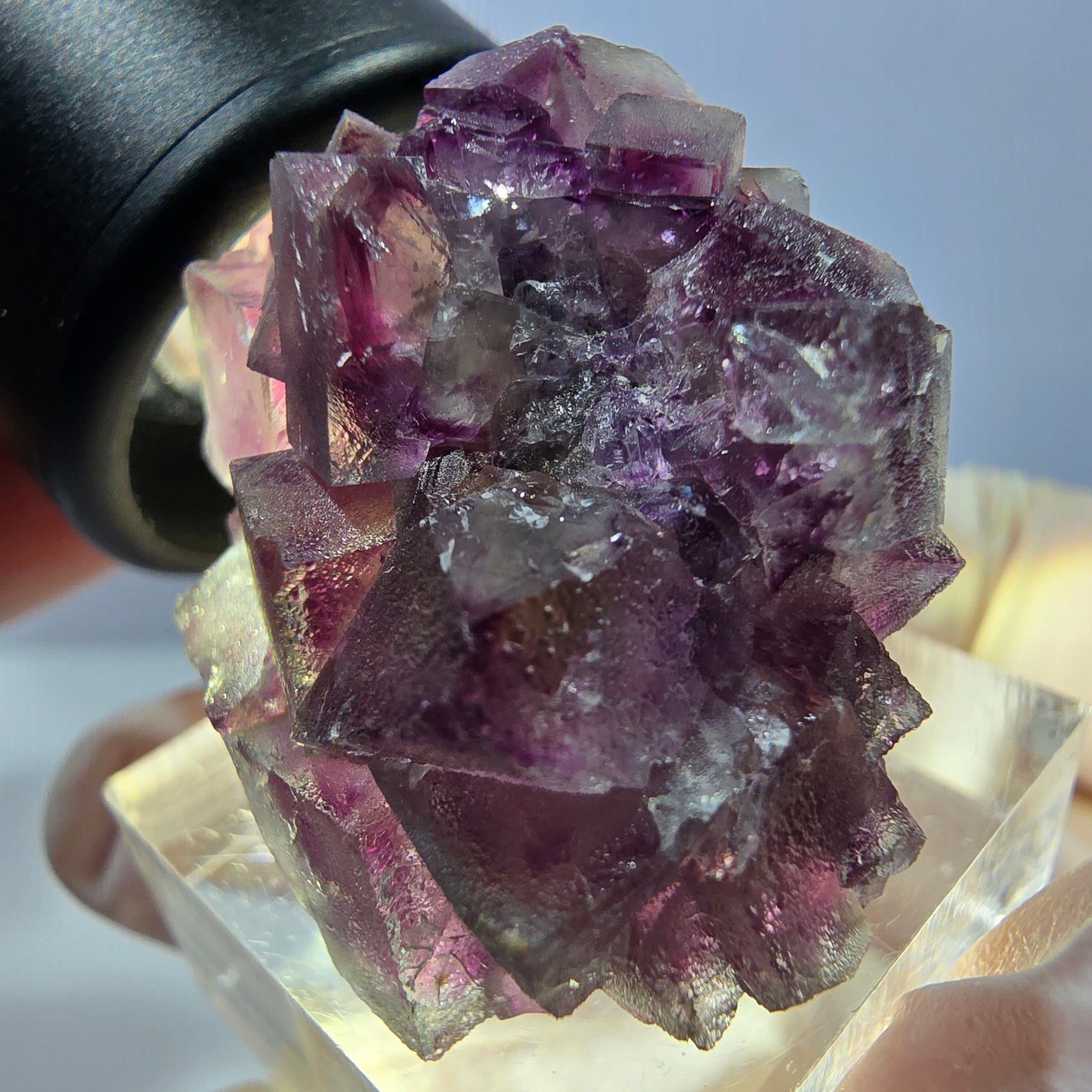 Phantom Fluorite Cube Specimen, green purple Okorusu, Namibia 34*26*19mm