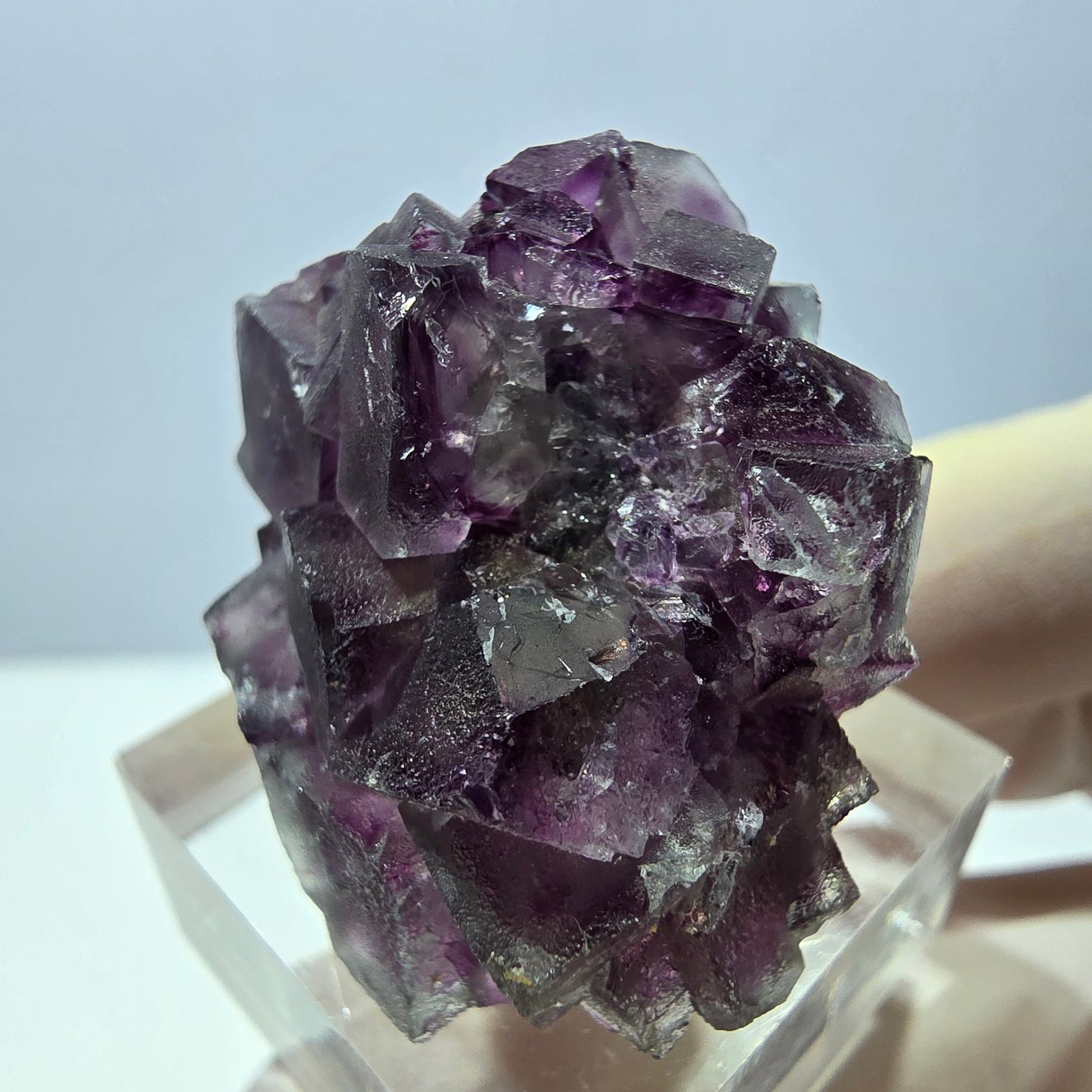 Phantom Fluorite Cube Specimen, green purple Okorusu, Namibia 34*26*19mm