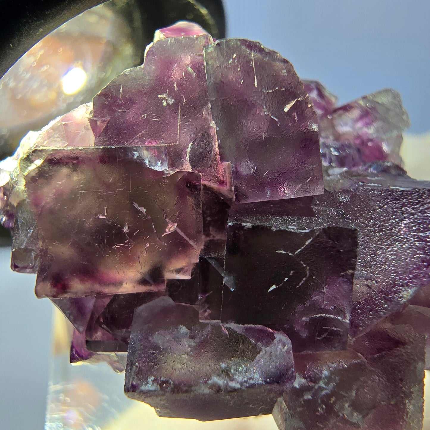 Phantom Fluorite Cube Specimen, green purple Okorusu, Namibia 34*26*19mm