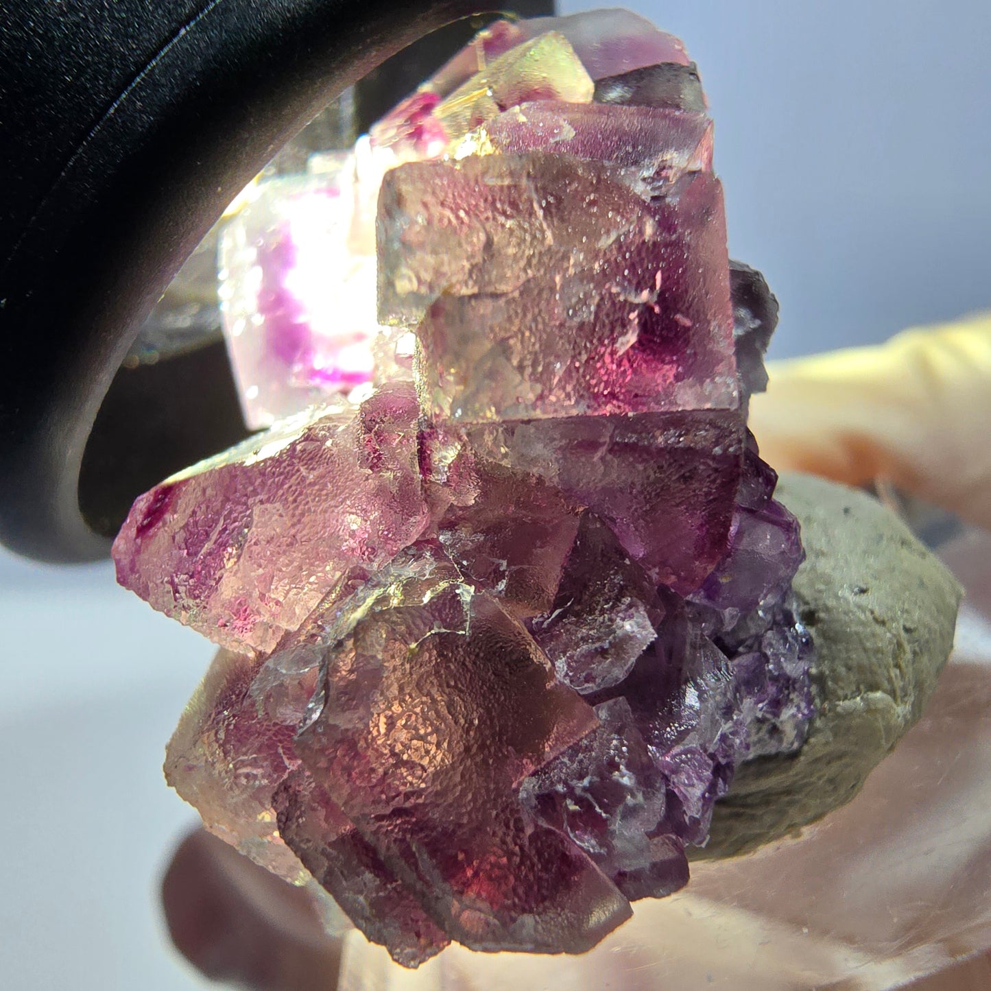 Phantom Fluorite Cube Specimen, green purple Okorusu, Namibia 34*26*19mm