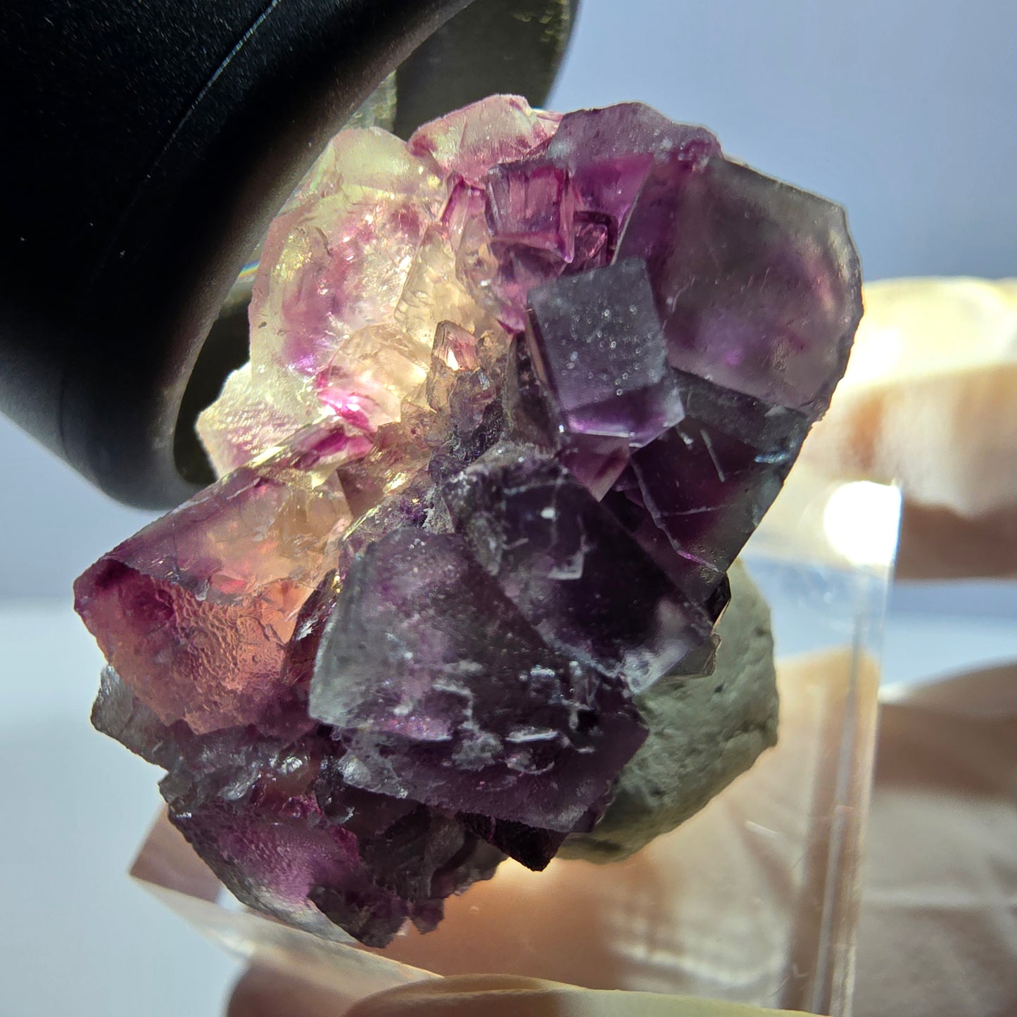 Phantom Fluorite Cube Specimen, green purple Okorusu, Namibia 34*26*19mm
