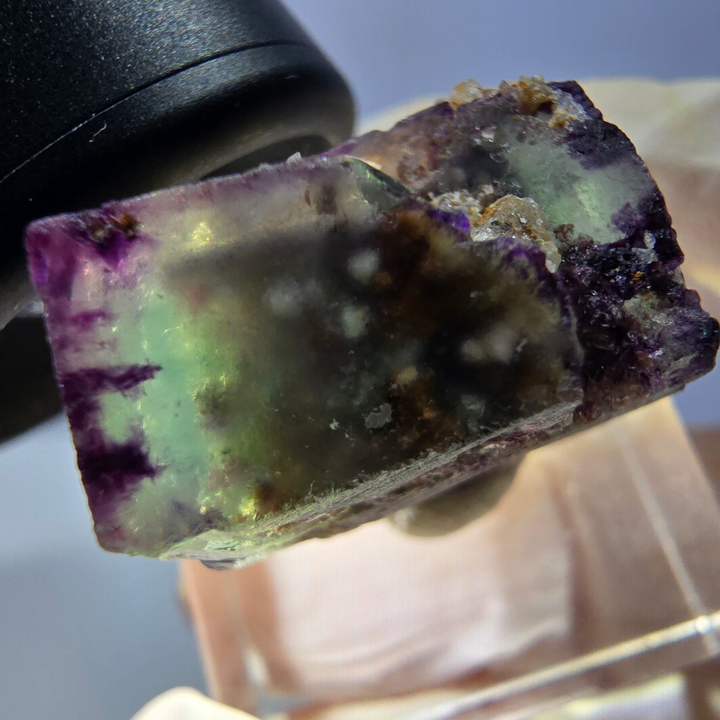 Phantom Fluorite Cube Specimen, green purple Okorusu, Namibia 22*21*18mm