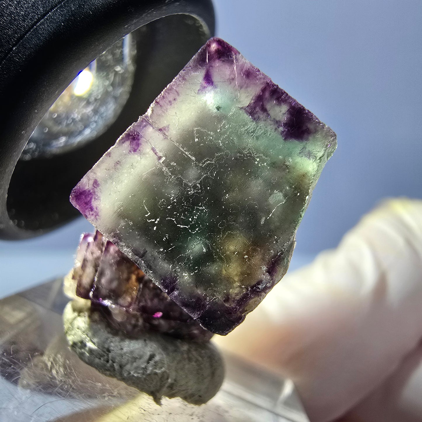 Phantom Fluorite Cube Specimen, green purple Okorusu, Namibia 22*21*18mm