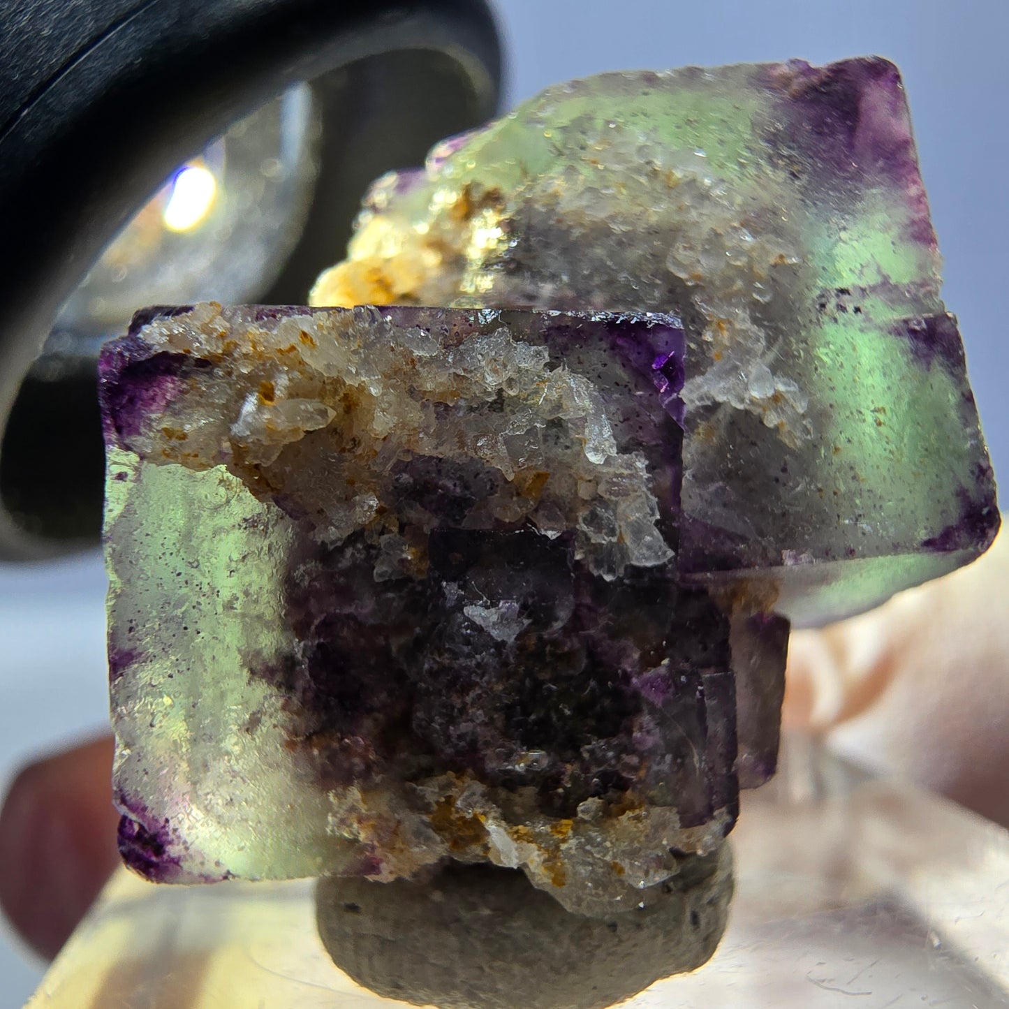 Phantom Fluorite Cube Specimen, green purple Okorusu, Namibia 22*21*18mm