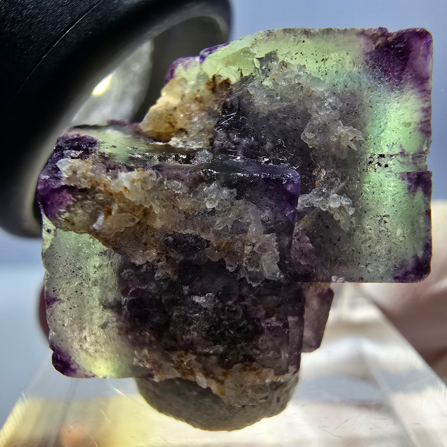 Phantom Fluorite Cube Specimen, green purple Okorusu, Namibia 22*21*18mm