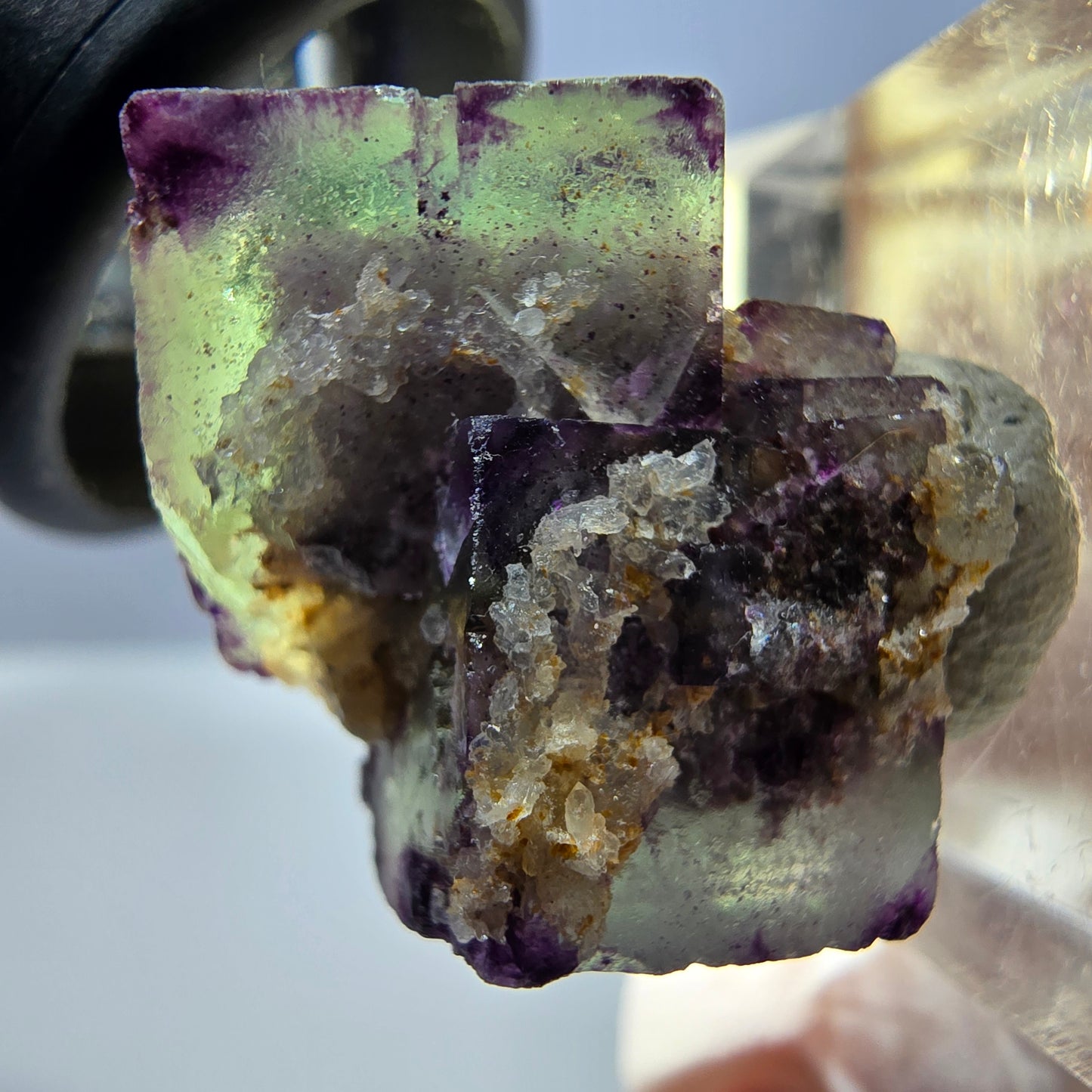 Phantom Fluorite Cube Specimen, green purple Okorusu, Namibia 22*21*18mm