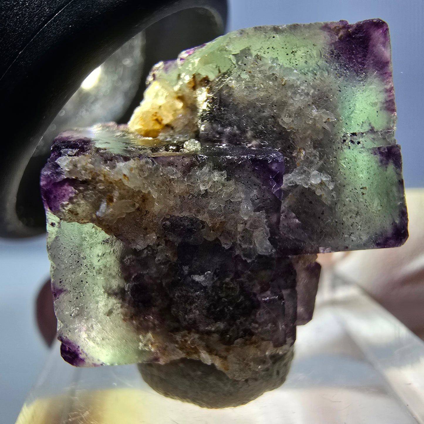 Phantom Fluorite Cube Specimen, green purple Okorusu, Namibia 22*21*18mm