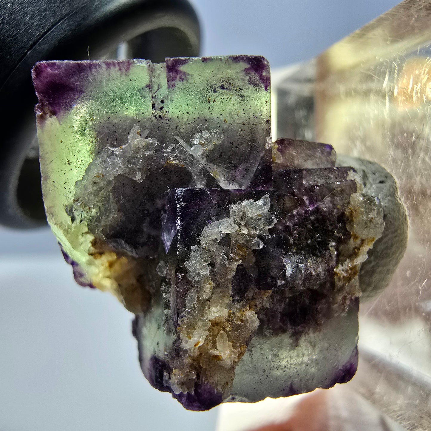 Phantom Fluorite Cube Specimen, green purple Okorusu, Namibia 22*21*18mm