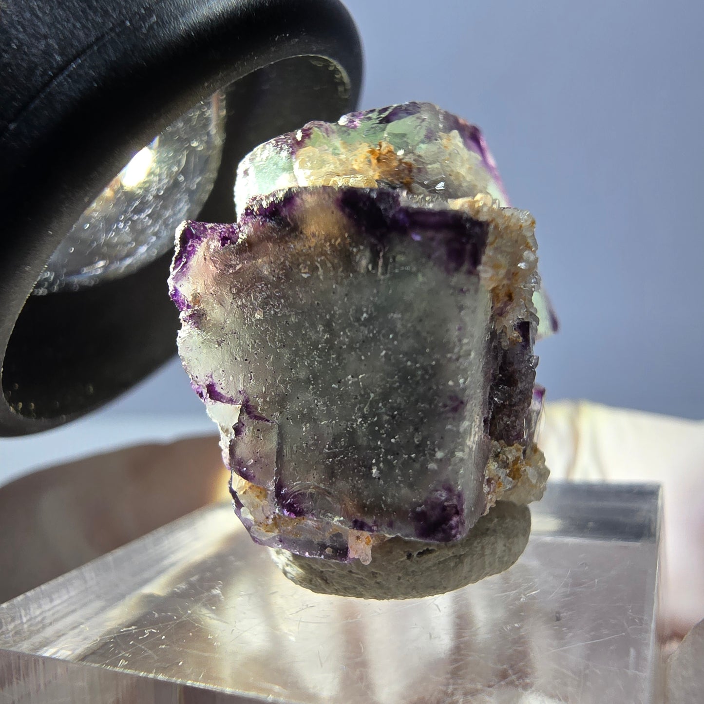Phantom Fluorite Cube Specimen, green purple Okorusu, Namibia 22*21*18mm