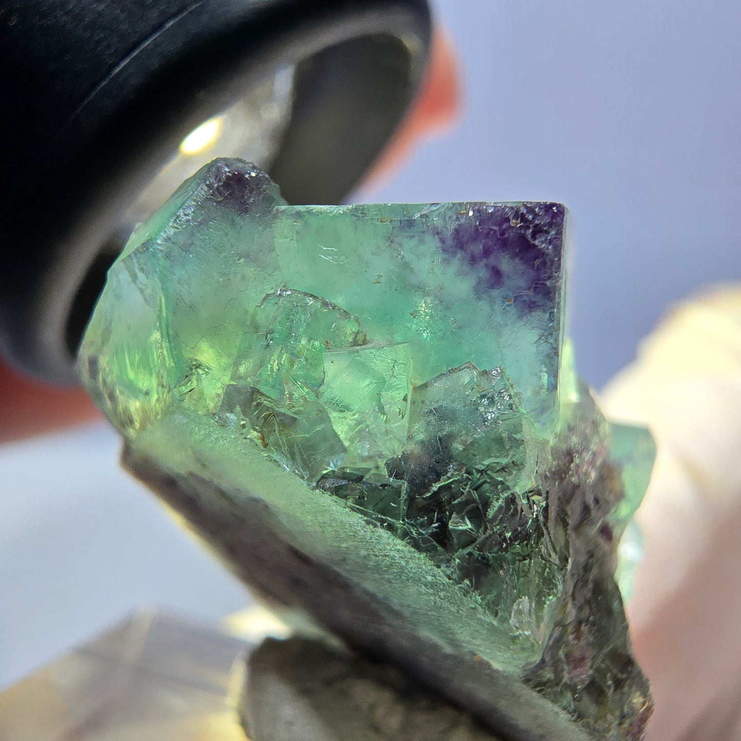 Phantom Fluorite Cube Specimen, green purple Okorusu, Namibia 30*20*18mm
