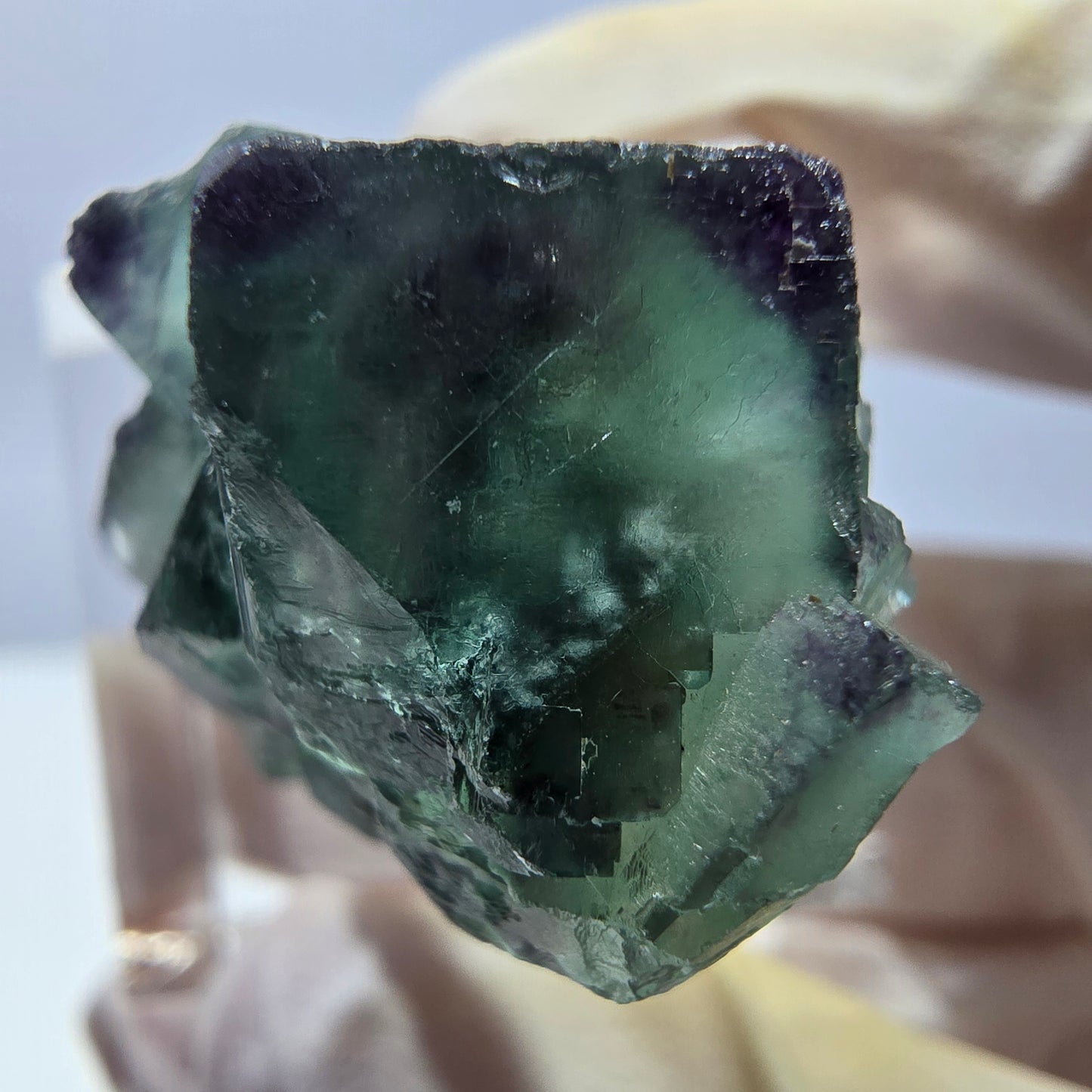 Phantom Fluorite Cube Specimen, green purple Okorusu, Namibia 30*20*18mm