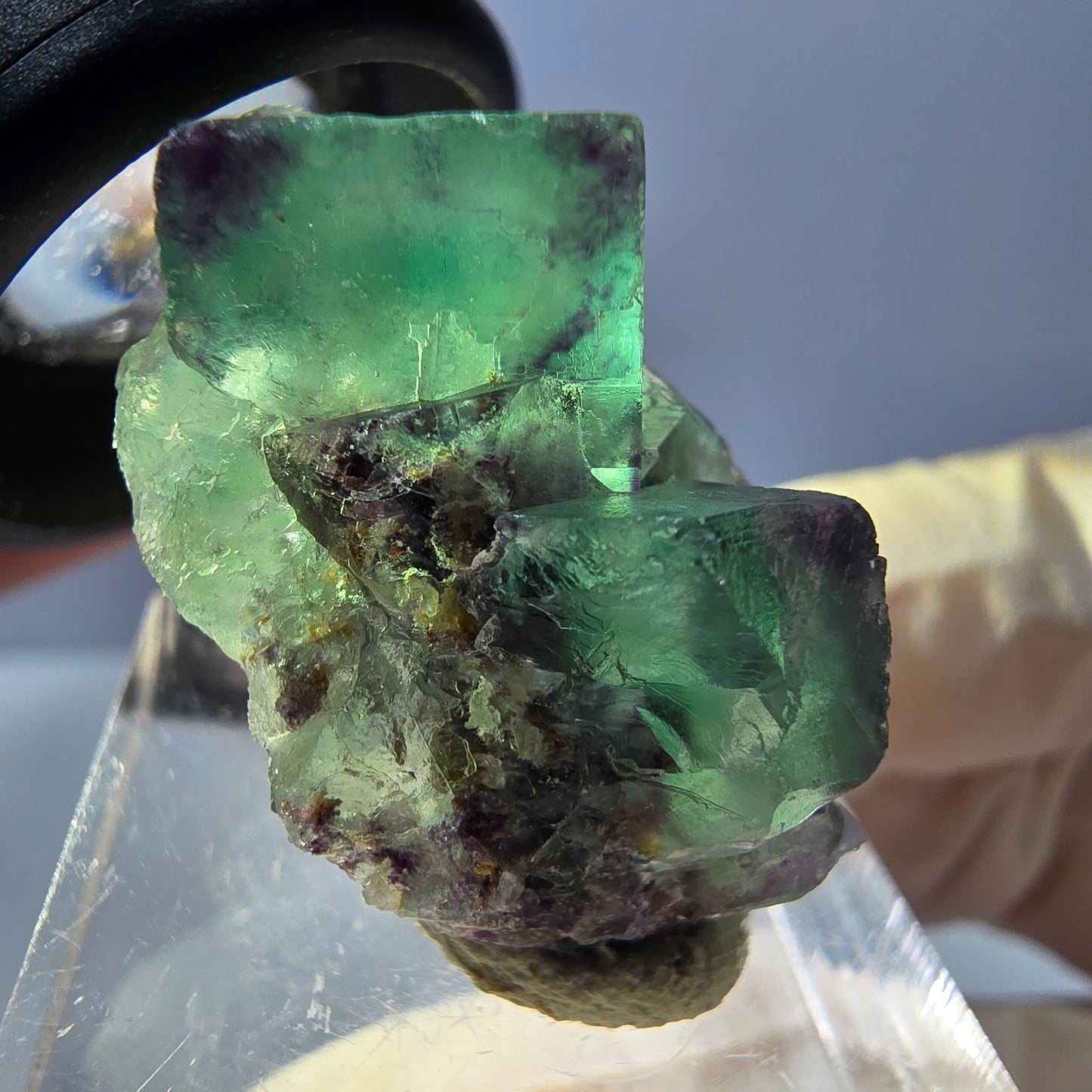 Phantom Fluorite Cube Specimen, green purple Okorusu, Namibia 30*20*18mm
