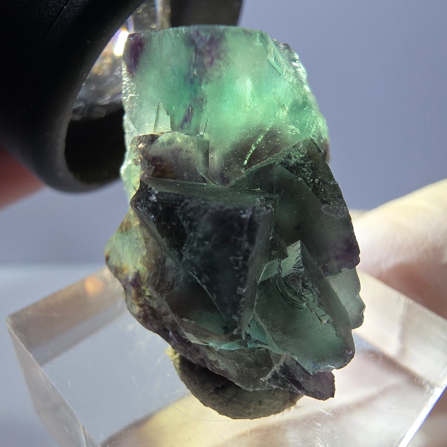 Phantom Fluorite Cube Specimen, green purple Okorusu, Namibia 30*20*18mm