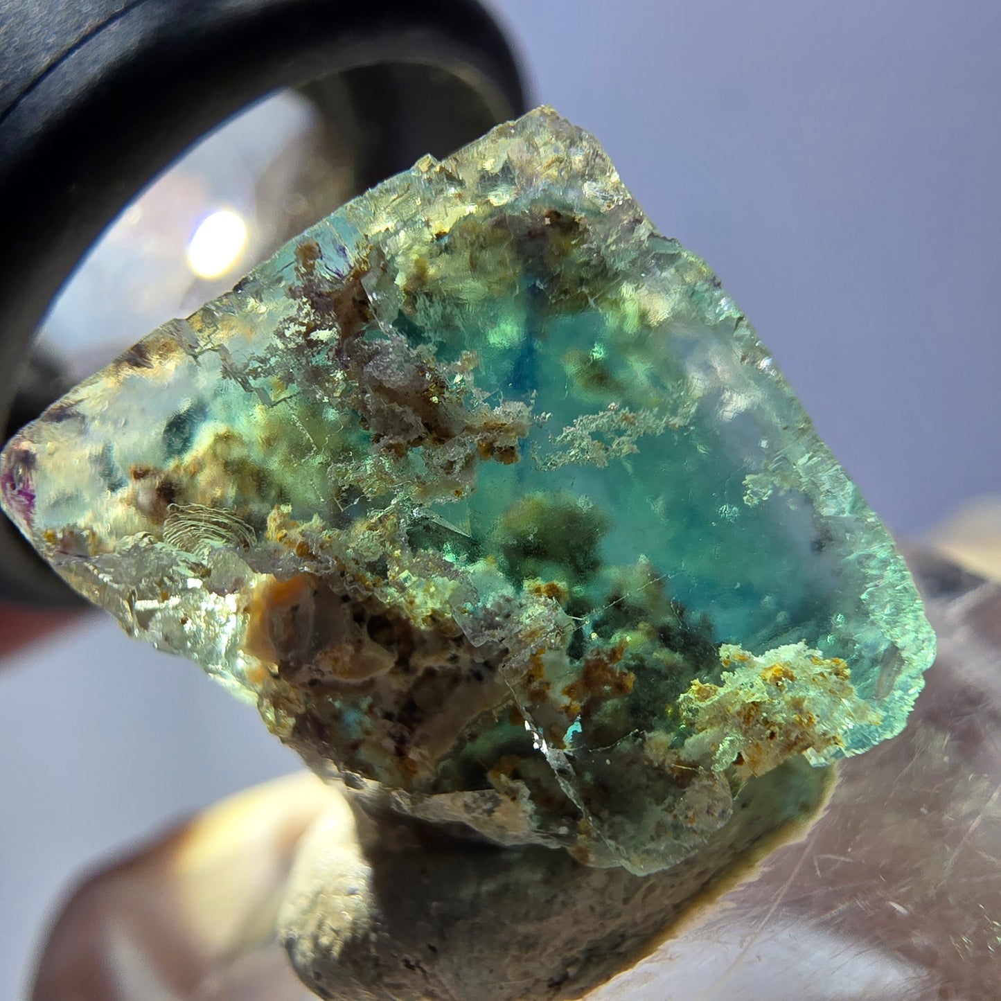 Phantom Fluorite Cube Specimen, green purple Okorusu, Namibia 15*15*15mm