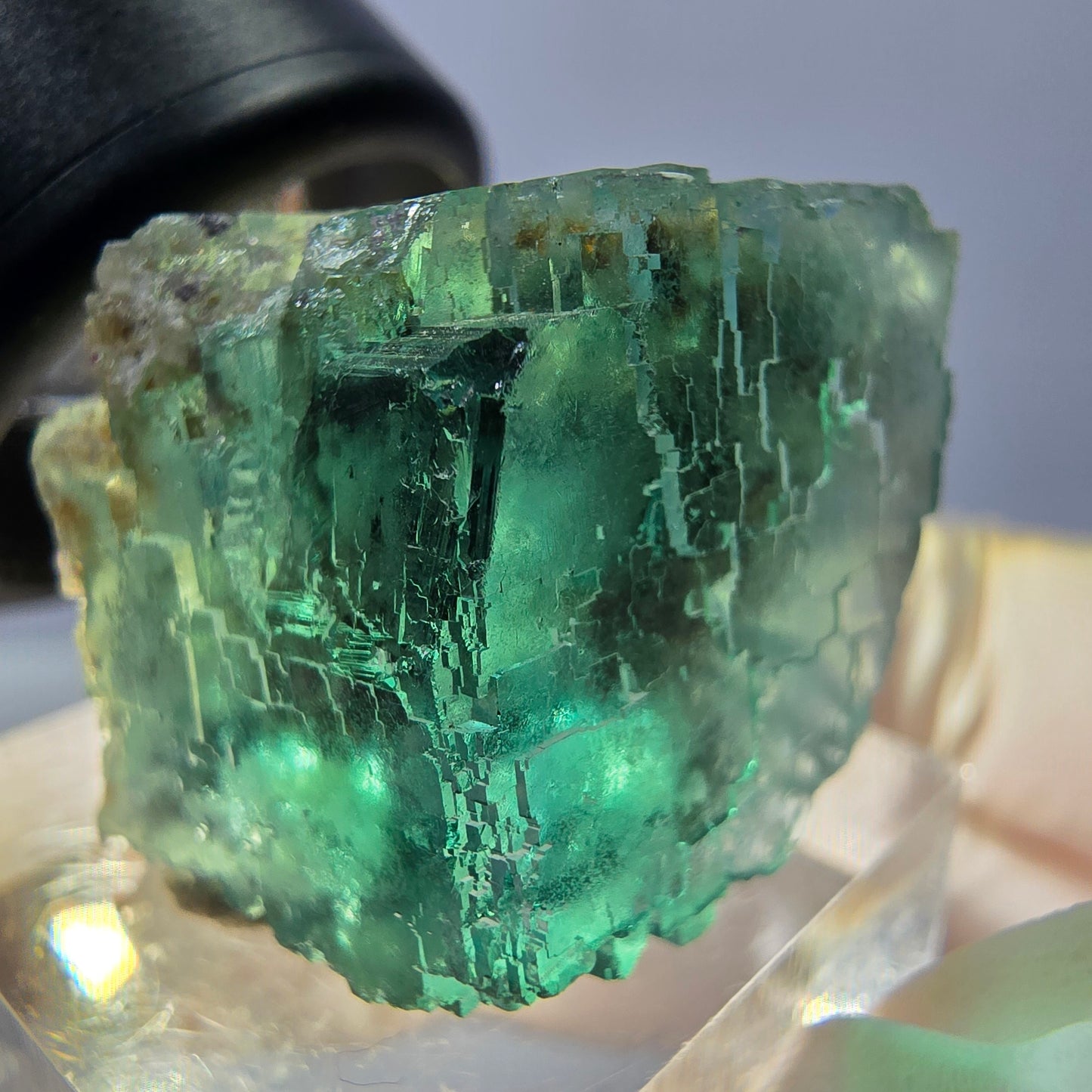 Clear Phantom Fluorite Cube parquetted, green Okorusu, Namibia 23*21*20mm