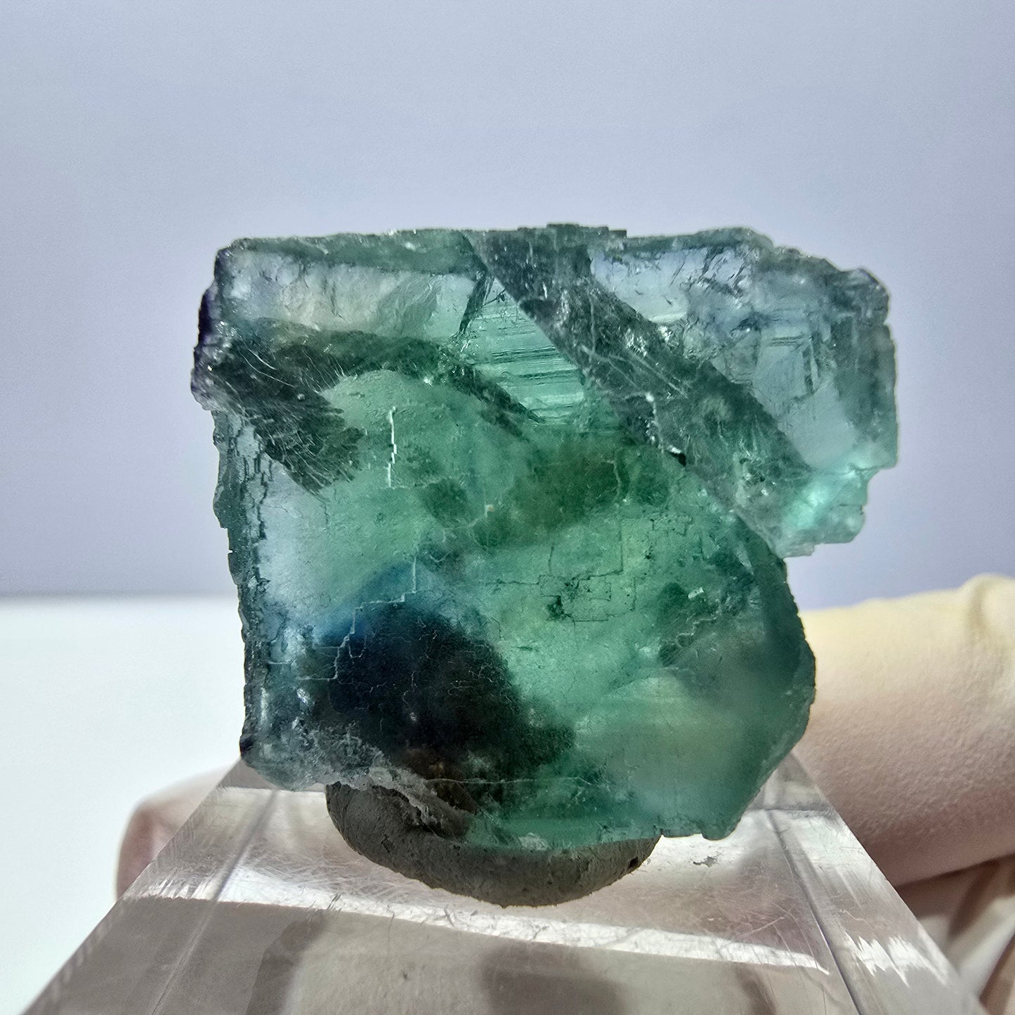 Clear Phantom Fluorite Cube parquetted, green Okorusu, Namibia 26*23*14mm